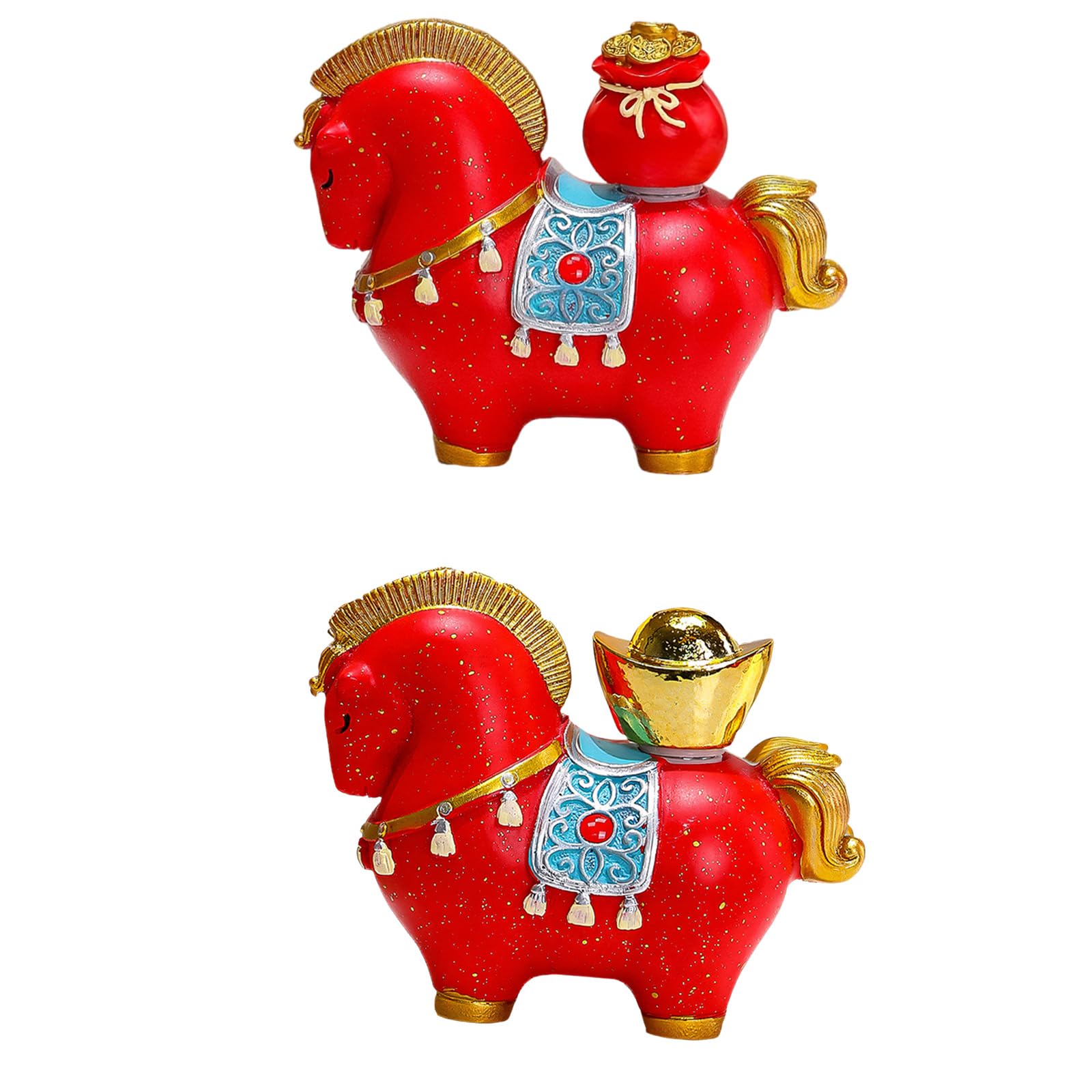 TFAOYS 2Pcs Moving Horse Model Whirling Handcrafteds Piece Professional Luck Symbol Decoration Whirling Lucky Horse Figurine