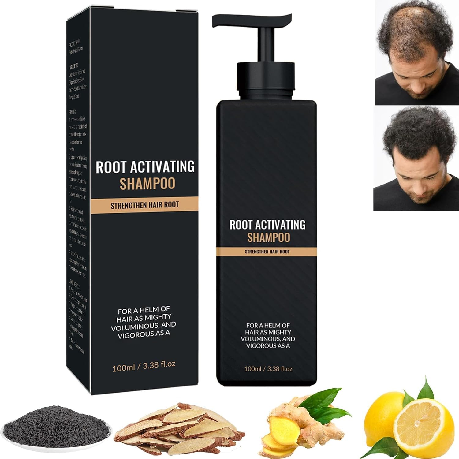 Root Activator Shampoo, Hair Growth Root Activator Shampoo, For Anti-Hair Loss, Natural Formula for Men and Women（100ML）