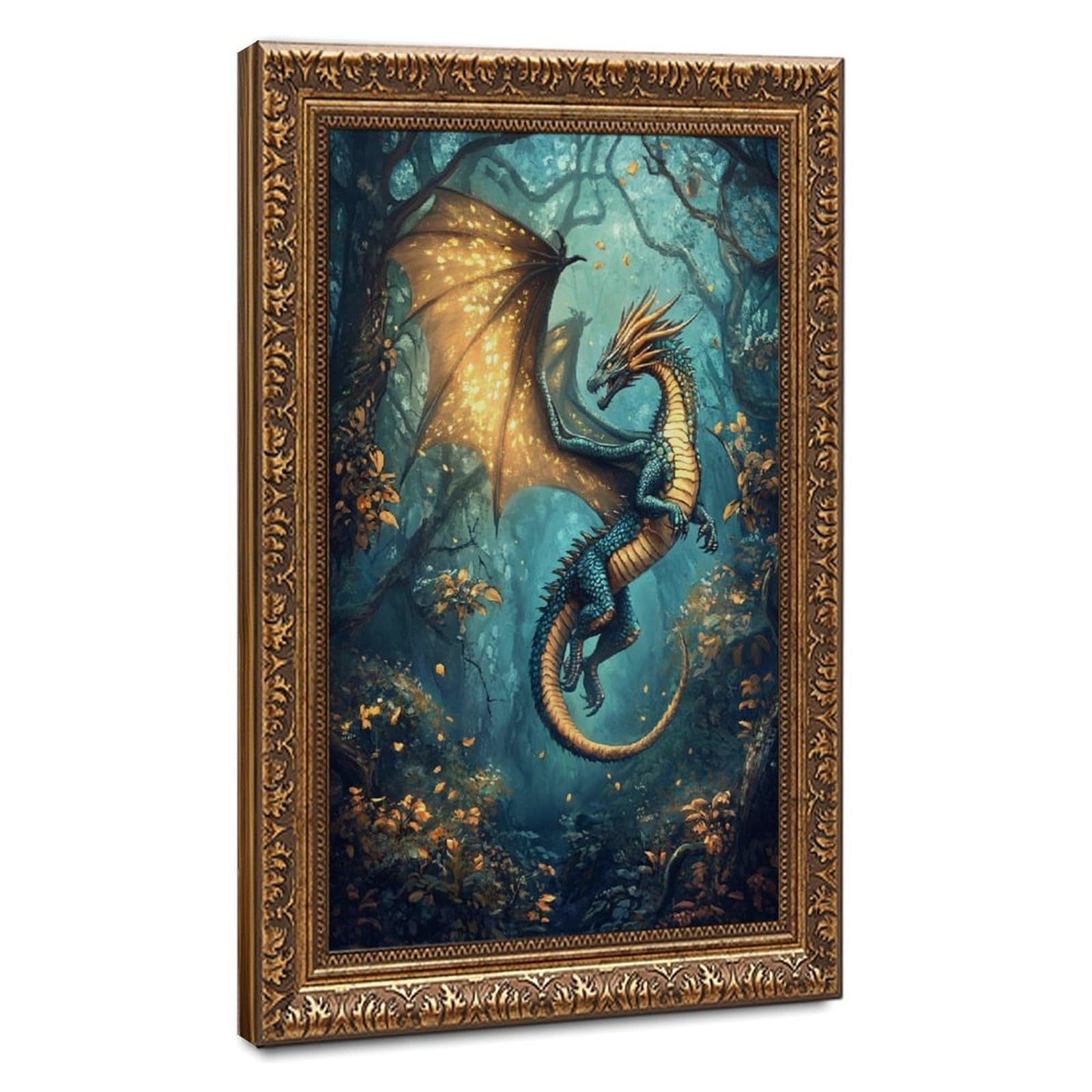 Bareronor Forest Dragon Poster (3) Canvas Poster Bedroom Decor Landscape Office Room Decor Gift 24" L X 36" W