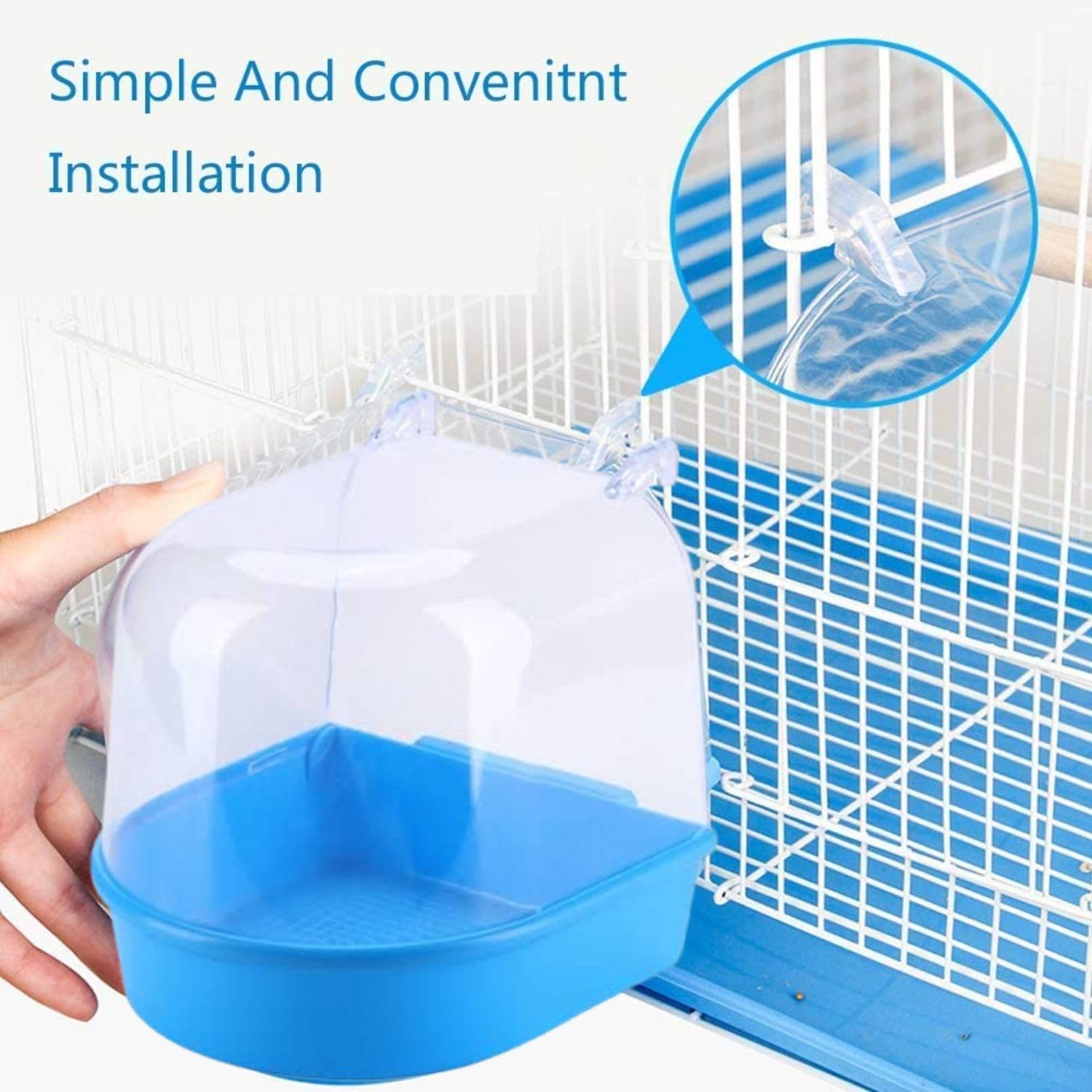 VAYINATO® Plastic Birds Bath Tub (Random Colour) Hanging Bath Tub Birds Cage Acessories Suitable for All Small Birds | Made of Plastic | Non Breakable By Petzlifeworld 3
