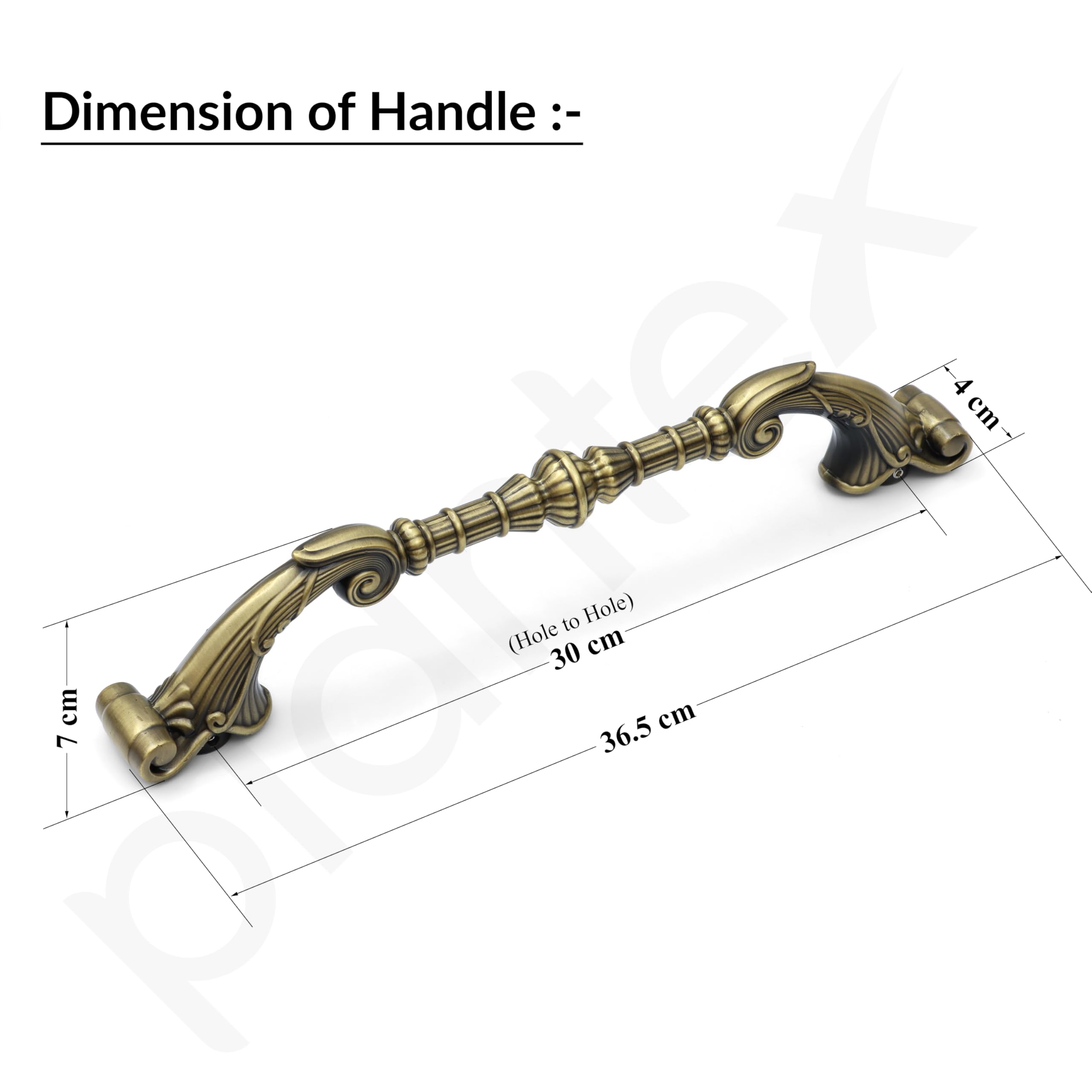 Plantex 14 Inch Main Door Handle/Pull-Push Door Handle/Handle for Main Door/Door Accessories - Pack of 1 (Brass Antique) — Amazon image 2