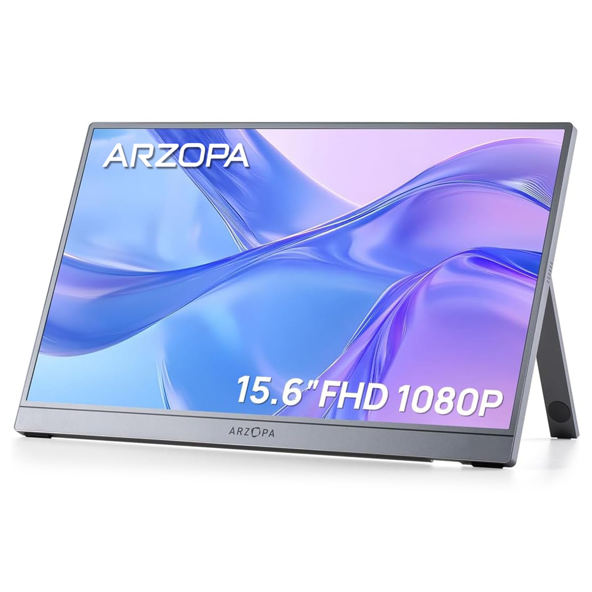 ARZOPA Monitor Portátil 15.6" FHD 1080P IPS, Pantalla Externa USB C Ultradelgada, Compatible con Laptop/PC/Mac/Phone/PS5/Xbox/Switch para Trabajo/Juego - A1 Gris