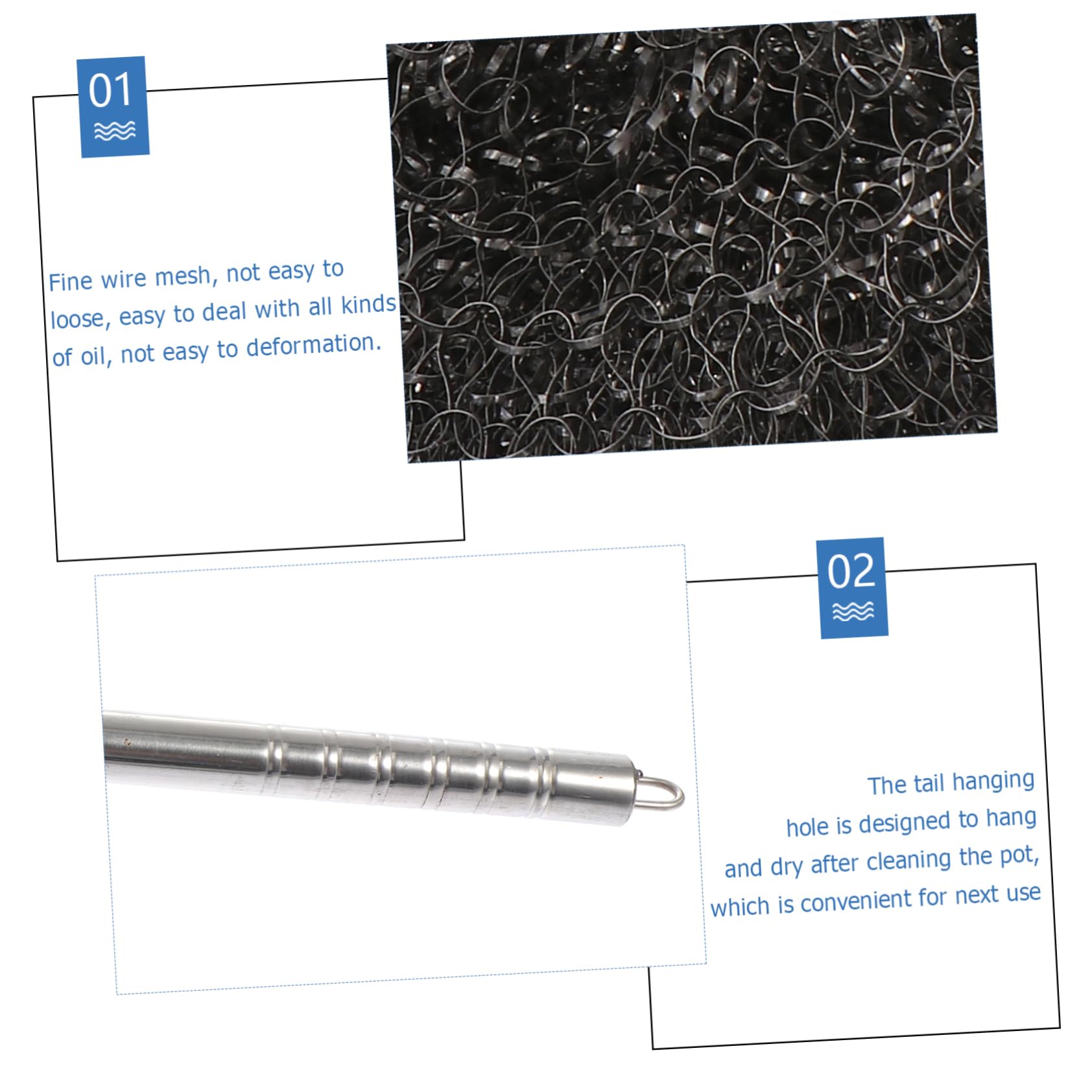 MAGICLULU 3 Pezzi Spazzola Per Pentole Da Cucina Spazzola Per La Pulizia Lavabile in Lavastoviglie Per Utensili Da Cucina Facile Da Pulire Argento