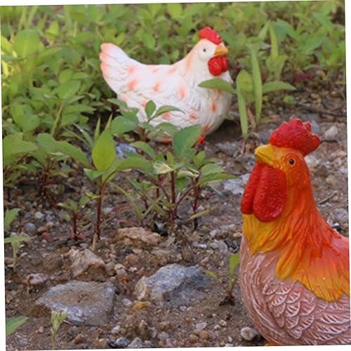 Miniatura 6 de Estatuas de pollo mini estatuas de pollo figuras de jardín de animales figura de pavo Figuras de gallo de pollo escultura de animales de granja