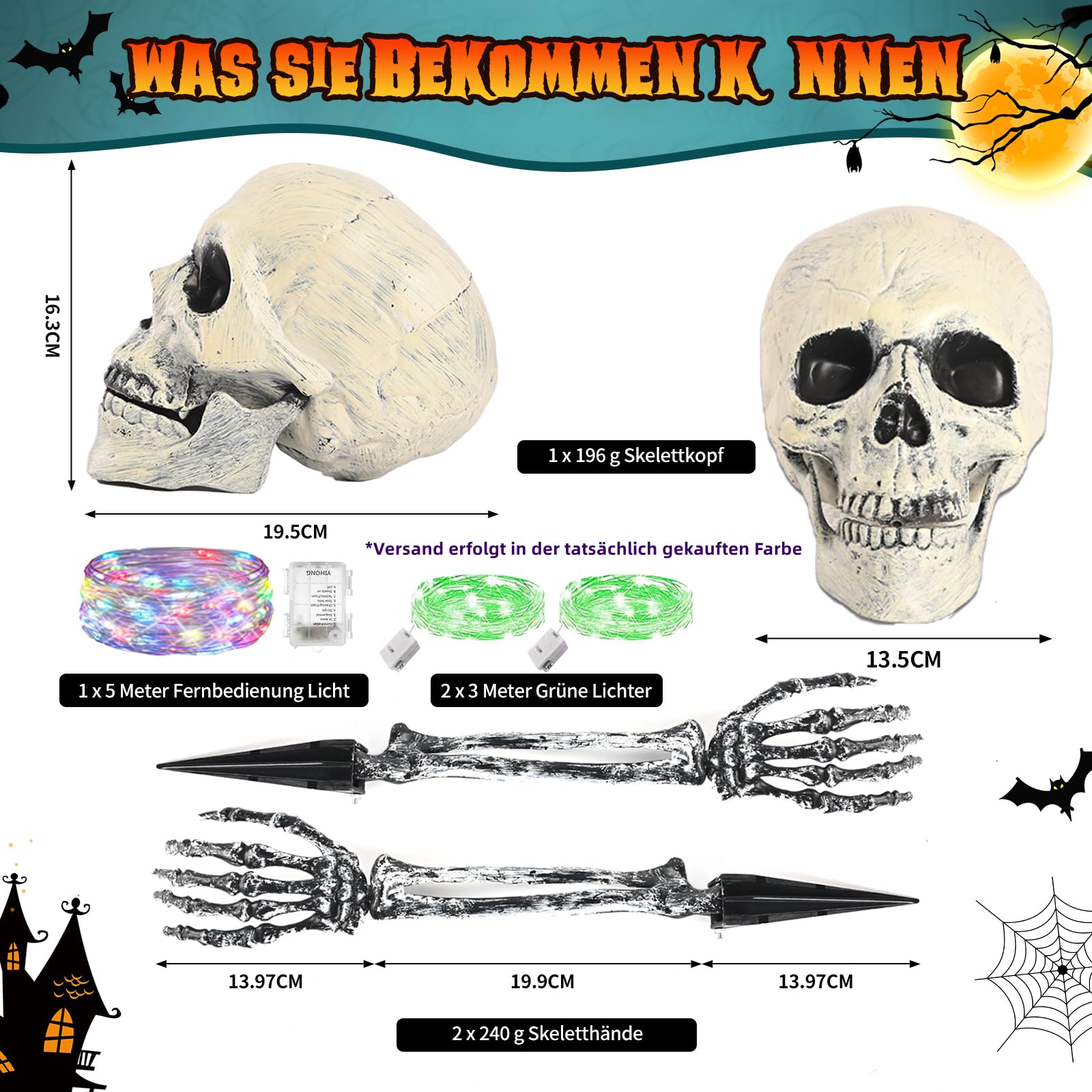 Gruselechte Skelett-Hände Als Wandskulptur Mit Glasvase – Gothic-Deko Für Halloween & Mehr