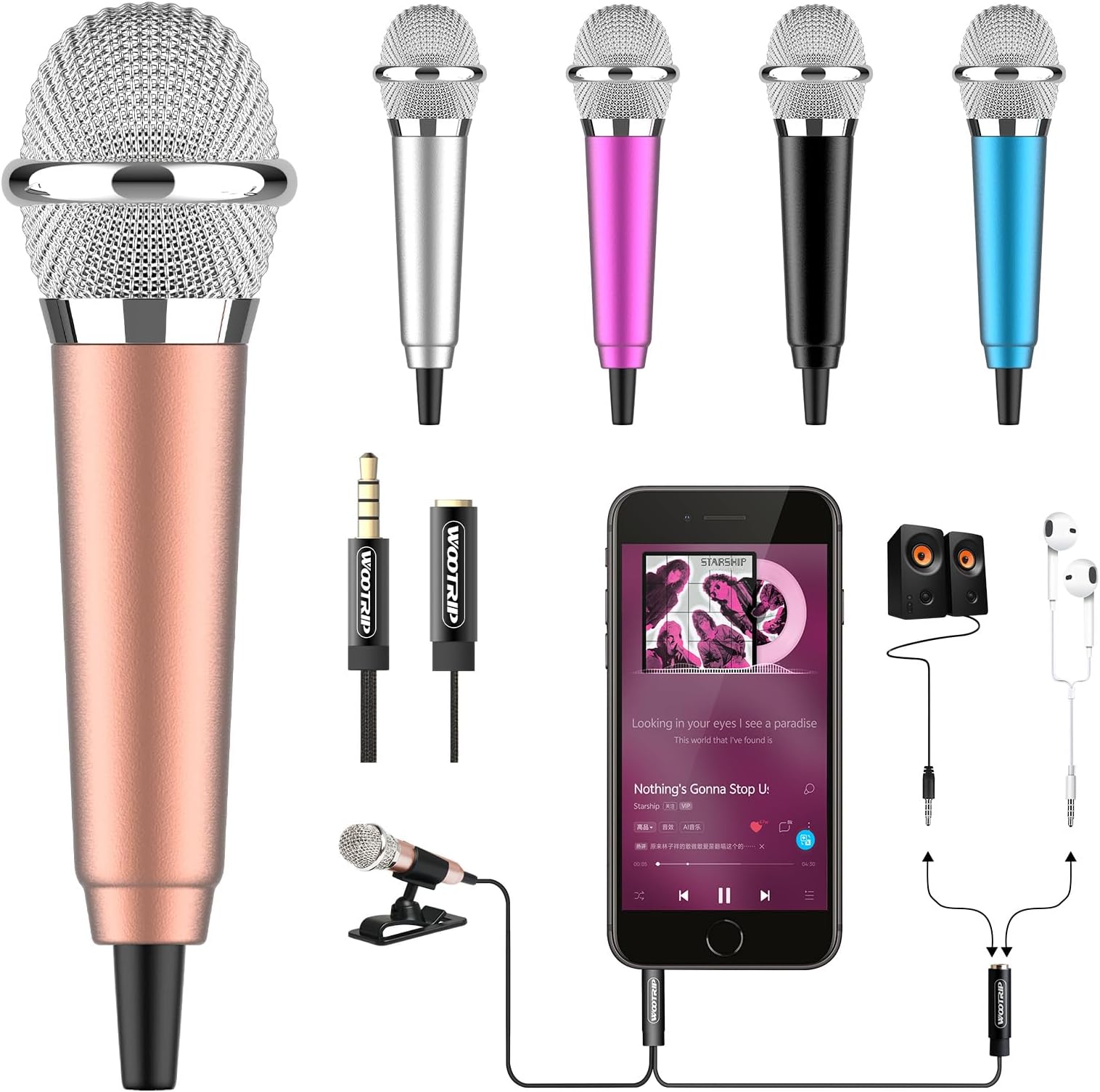 Mini Microphone 3.5mm Jack, Tiny ASMR Microphone for Voice,Singing,Karaoke,Vlogging,Podcasting, Compatible with Phones,Tablets,Computers (Gold)