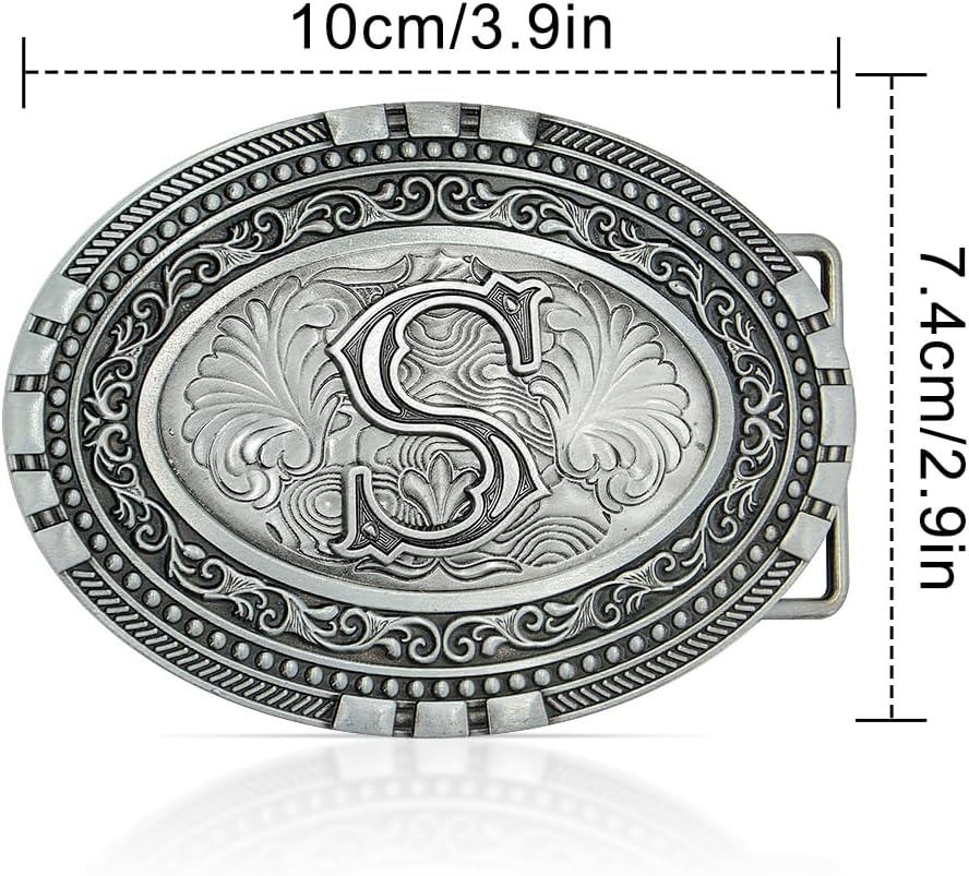 Western Belt Buckles - Cowboy Initial Belt Buckle for Men Women, Best Gifts for Wedding, Youth Belts Buckle for Kids - Image 2