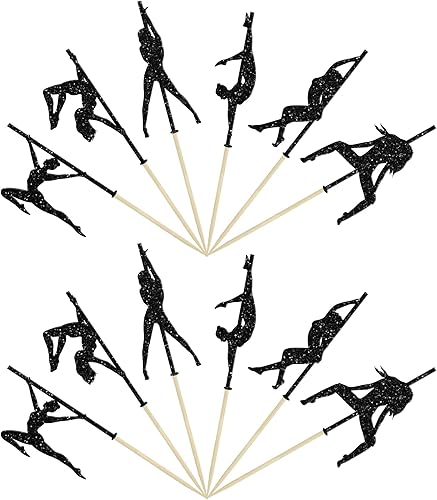 Miniatura 7 de Gyufise 24 adornos para cupcakes con sombrero, barba, brillantina, para cupcakes, despedidas de soltera, decoraciones divertidas para tartas, bodas,