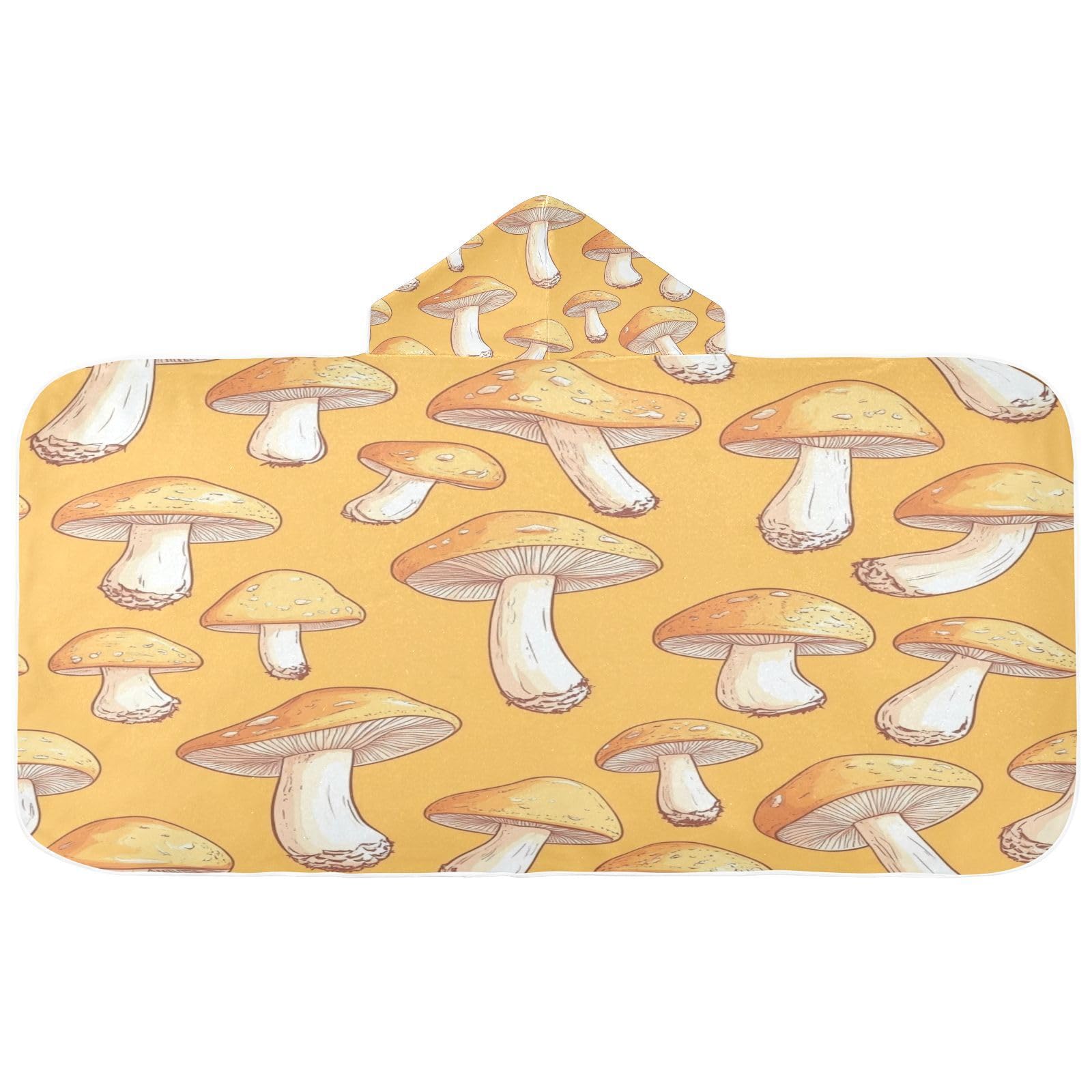 Kigai Mushroom Hooded Beach Towel for Kids Soft Absorbent Quick Dry Bath Towel with Hood Lightweight Toddler Shower Pool Bath Wrap for Boys Girls