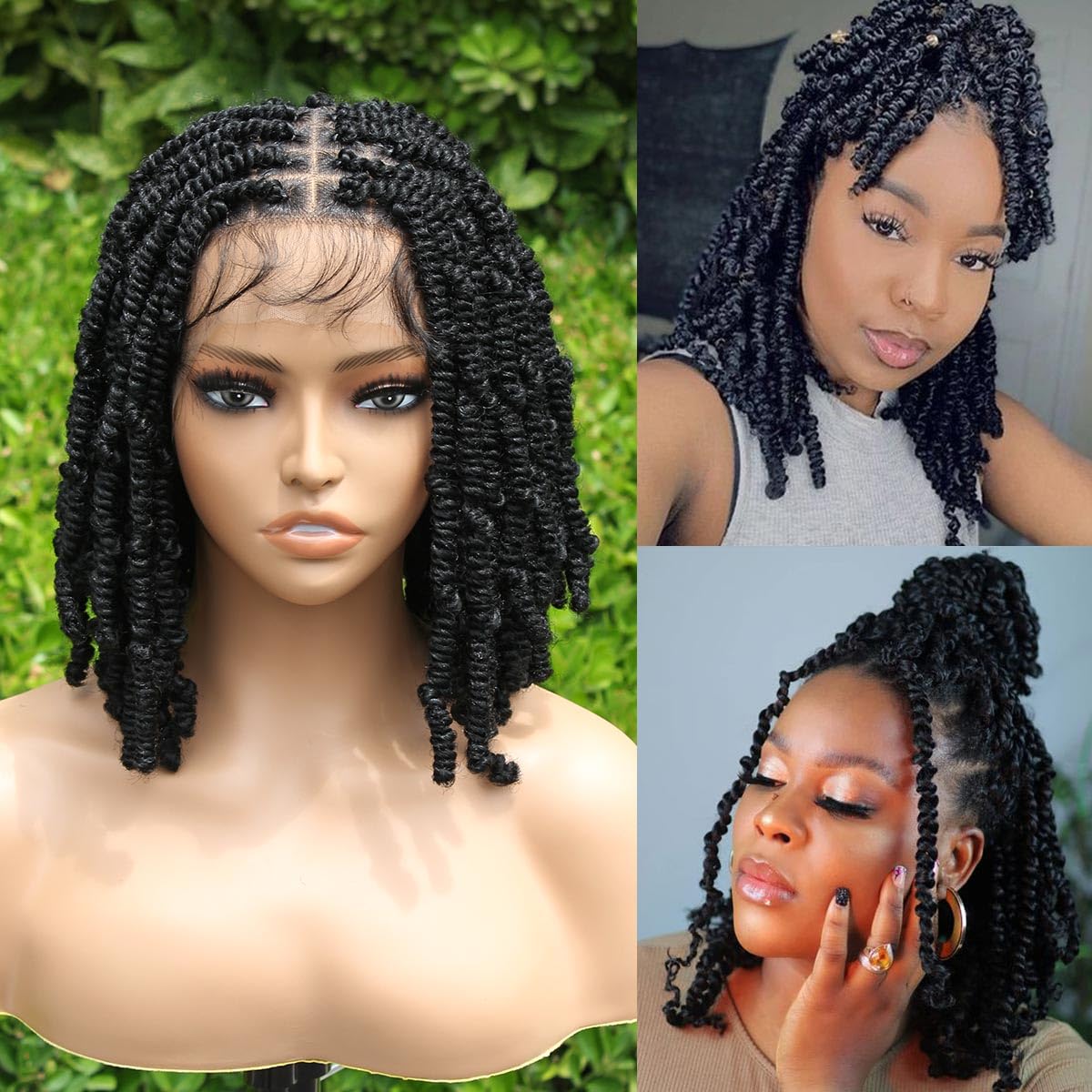 KRALER 12 inch Short Passion Braid Wig Bob Pre Twist Spring Braided