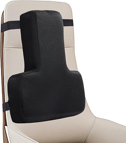 HOMBYS Almohada de apoyo lumbar de espuma para silla de escritorio (negro, 16"x12"x2")