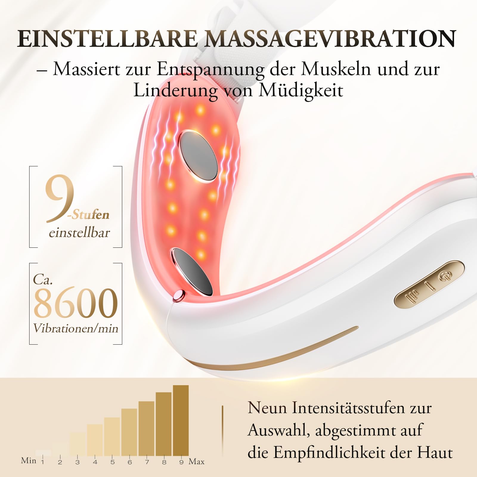 Elektrisches V-Face Shaping Massager, ANLAN Doppelkinn Entferner 9 Intensitätsstufen 4 EMS Modi Blau Rotlichtlampe Gesicht Gesichtsmassagegerät Gegen Falten 42°C Face Massager mit Fernbedienung, Typ-C