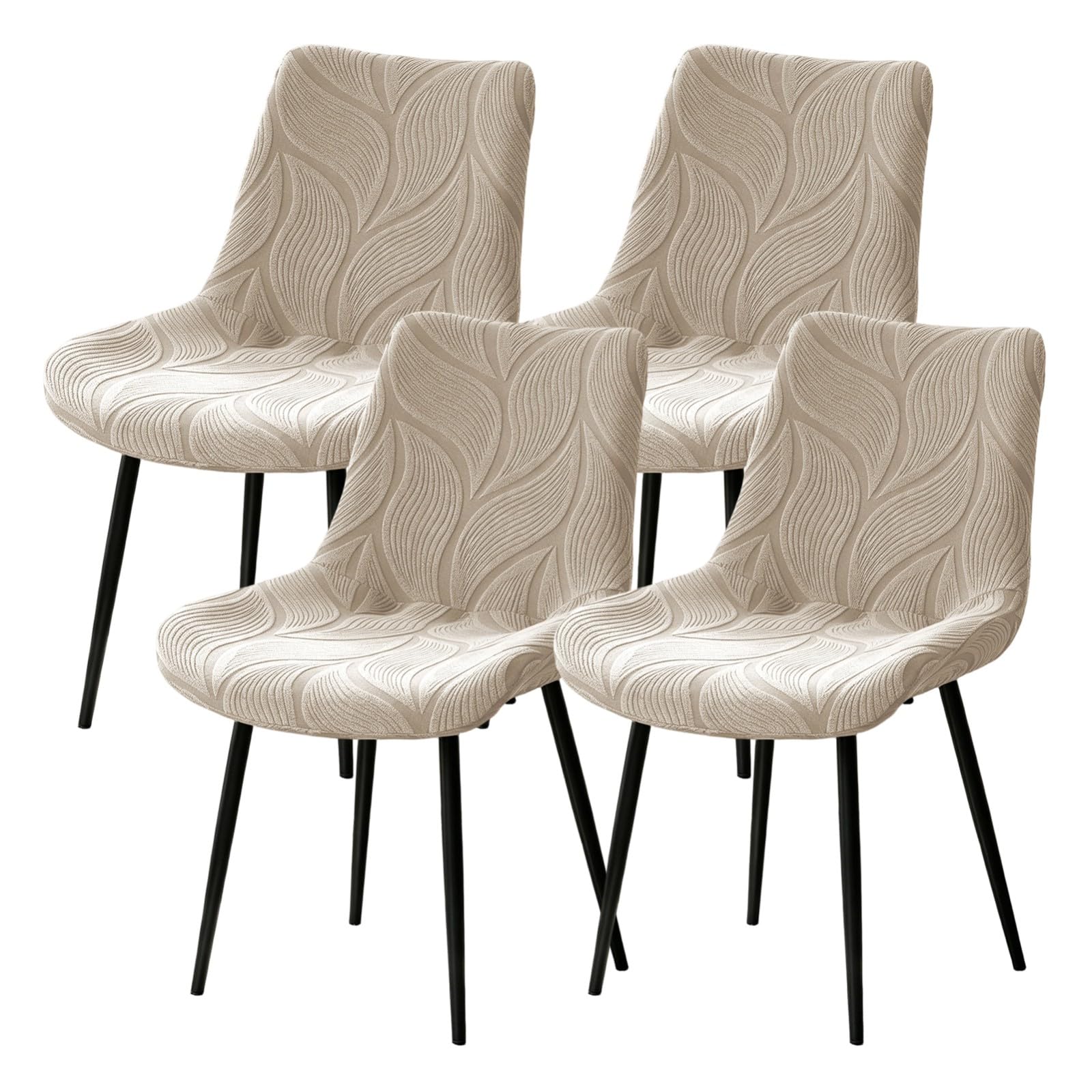 Schalenstuhlhussen,Stretch-Esszimmerstuhlüberzüge 2/4/6er-Set,Weiche Waschbare Schalenstuhlüberzüge für Esszimmer und Küche Möbelschutz(Beige,4Pcs)