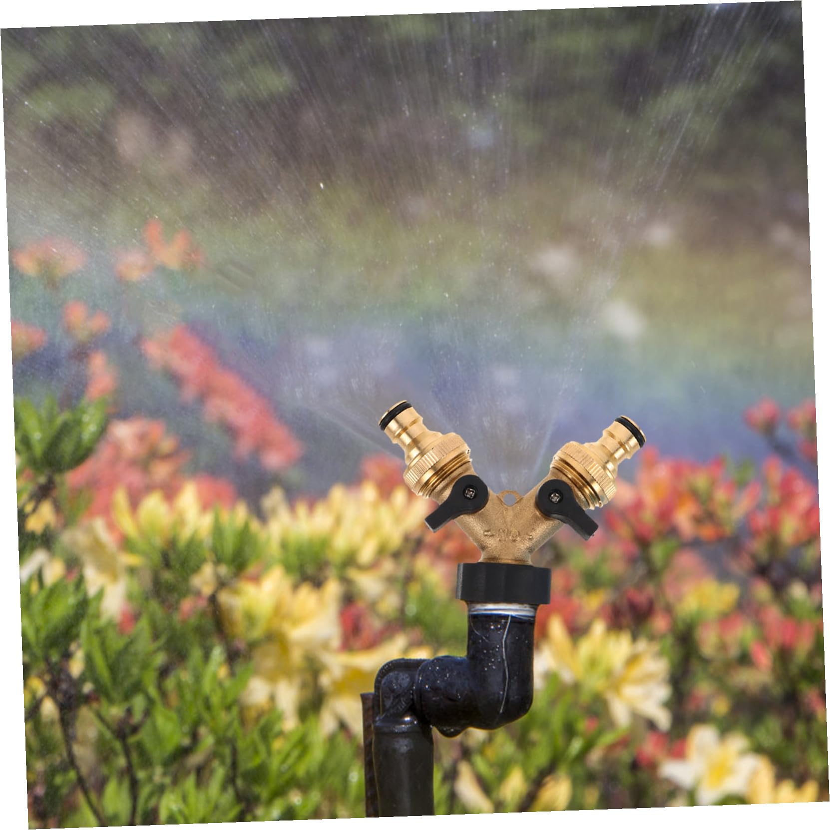 Sdoppiatore per Tubo Flessibile Acqua Deviatore y in Rame Ugello per Giardino Collegamento Rapido Adattatore per Tubo da Giardino Doppio Resistente alle Intemperie Riduce Perdite m