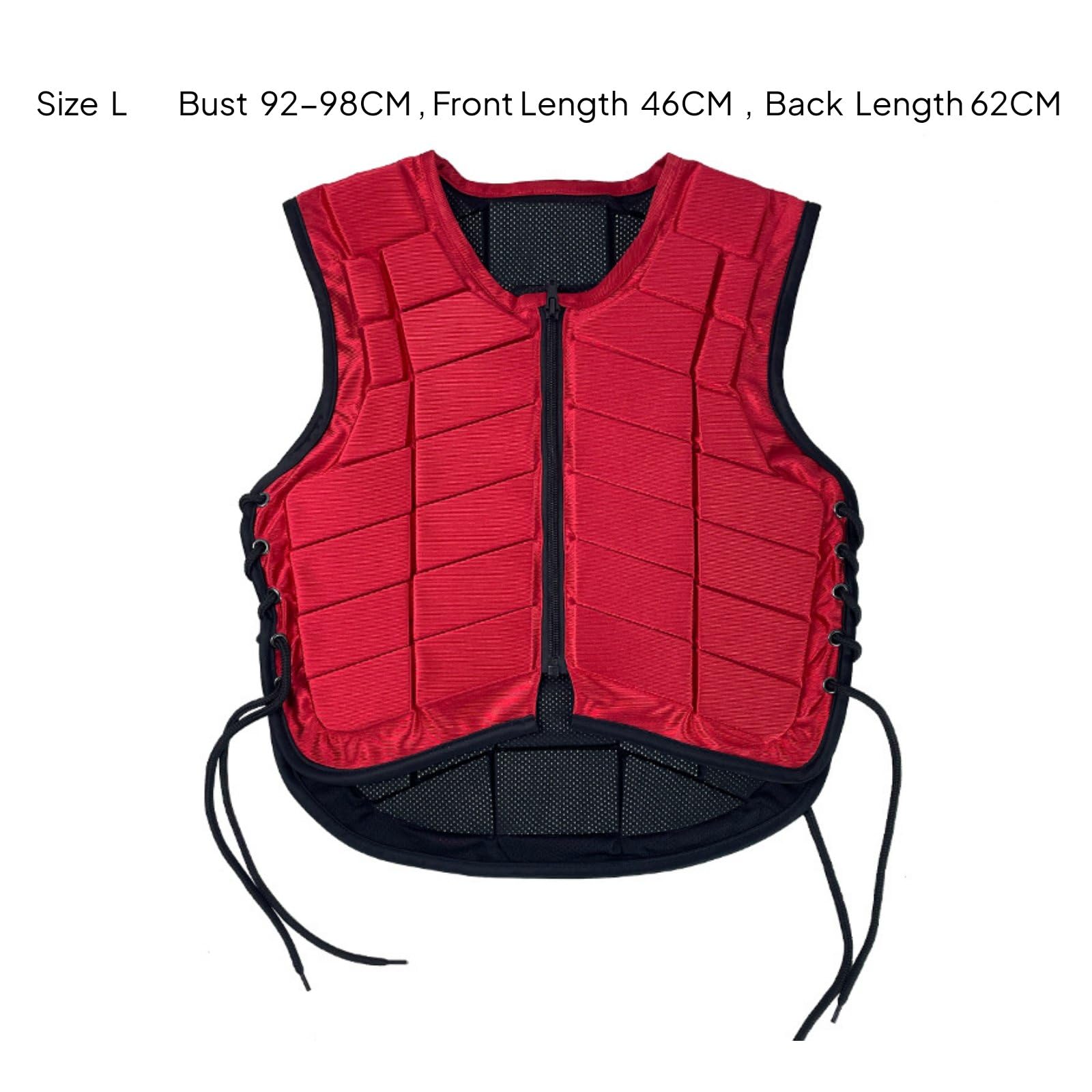 LOVIVER Chaleco Ecuestre con Paneles Segmentados Protector Corporal para Equitación Ajustable Mediante Cordones Laterales Material Absorbente de Golpes y Capa