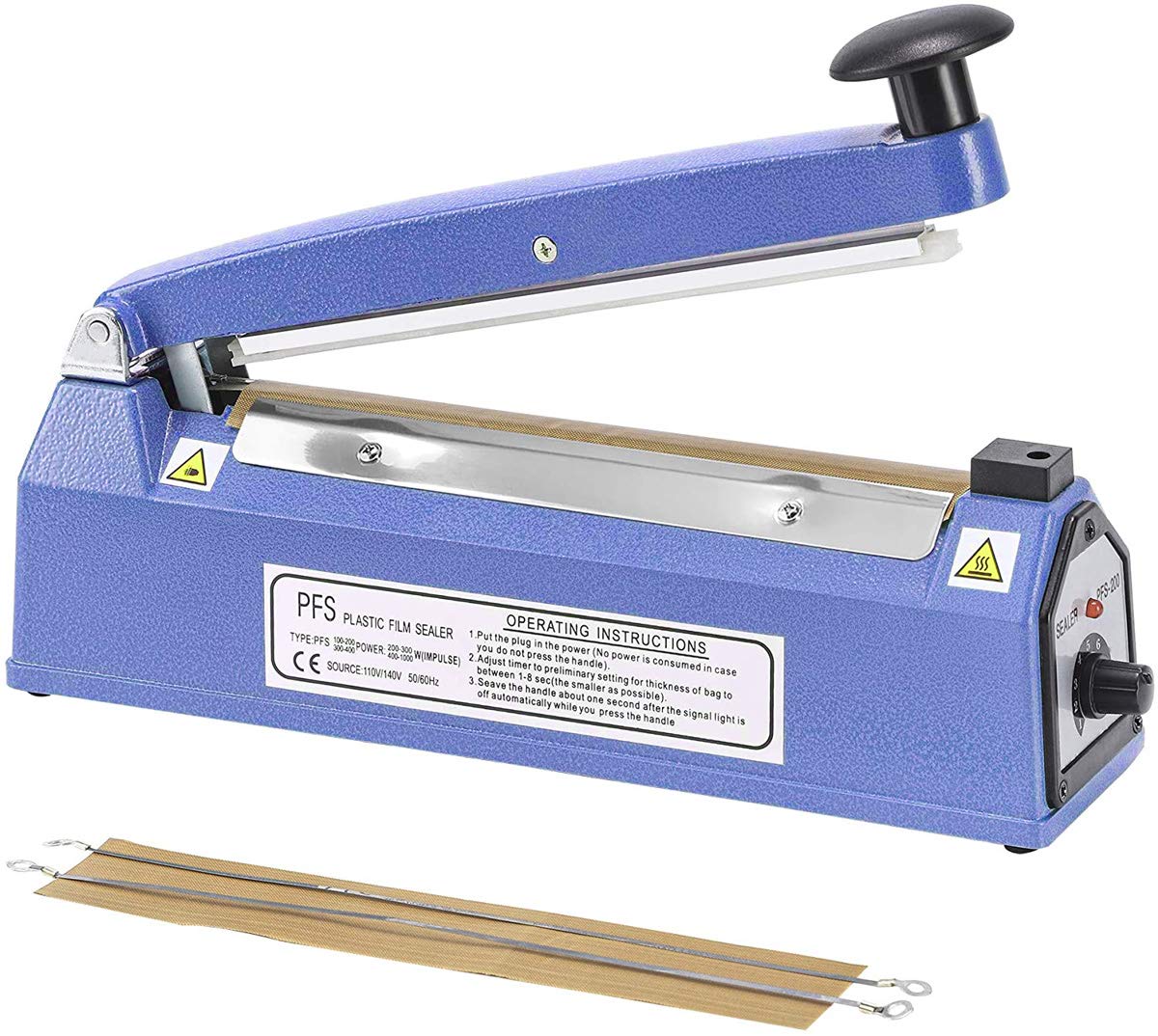 MLD 8" Inches Hand heatsealer sealing machine for Plastic pouch packing Table Top Heat Sealer (8 inch 200 mm)-image-5