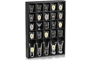 Black Wooden Shot Glass Display Case
