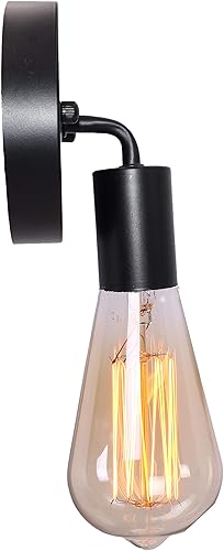 Miniatura 2 de BRIGHTESS W8962 Lámpara de pared retro negra Lámparas simples Industrial Vintage Farmhouse Lámpara de pared para interior cableado