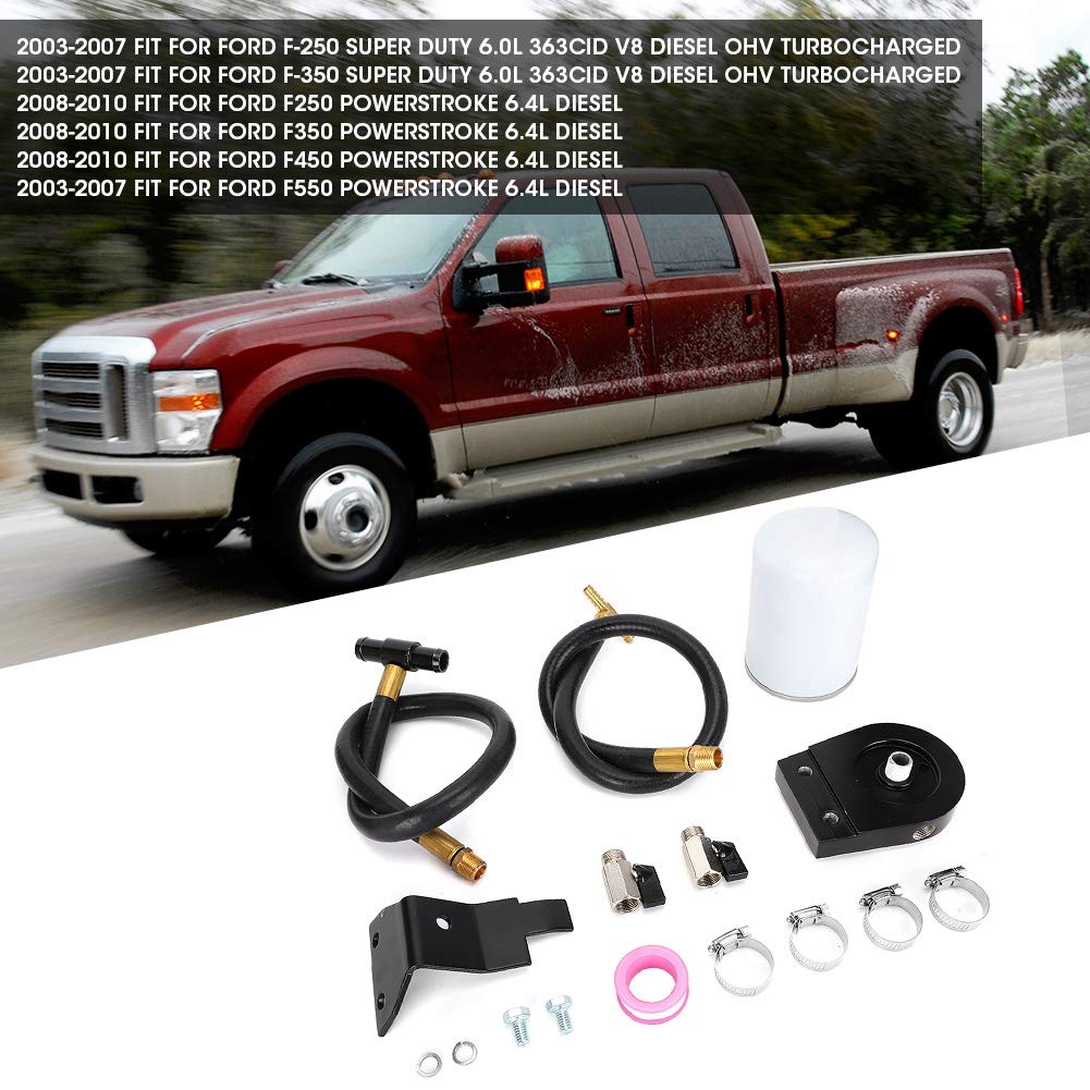 Akozon 6,0-l-Kühlmittelfilter, Kühlmittelfiltersystem-Filtersatz Passend für 6,4-Liter-Powerstroke- F250
