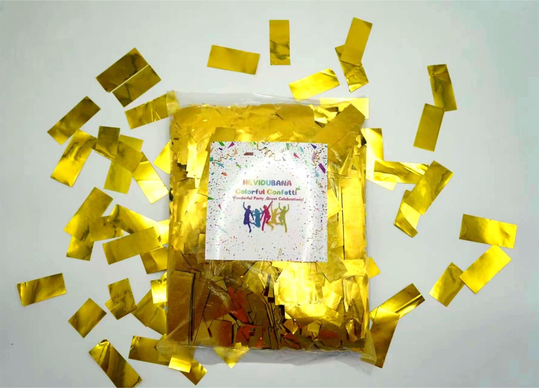 Goldenes Metallic-Konfetti-Papier, schwer entflammbar, ideal für Geburtstagsfeiern, Konzerte, Feiern, Hochzeiten, Konfetti-Partys, Abschlussfeiern (0,5 kg)