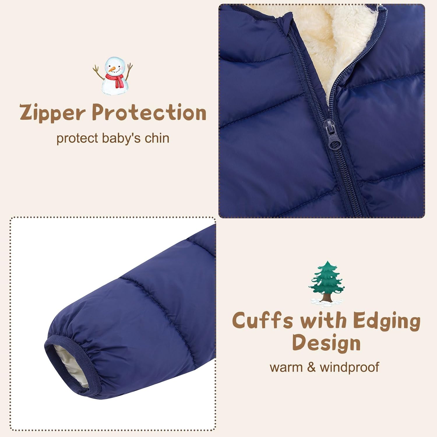 BFUSTYLE Toddler Winter Coats Hooded Infants Fleece Jacket Thickened Jacket for Baby Girls Boys 1-5T - Image 5