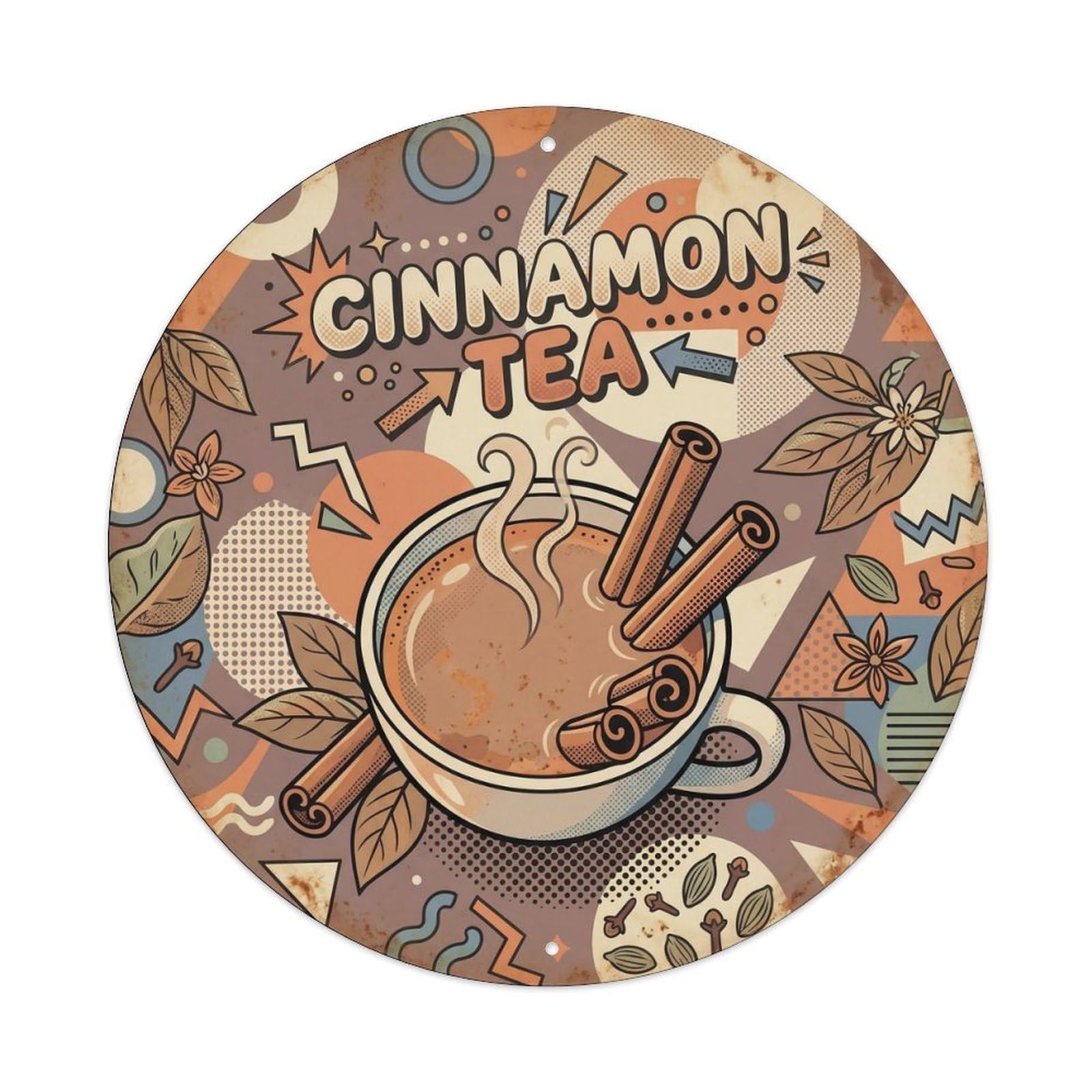 Regional Tea Cup Infusion Brew Station Memphis Pop Metal Tin Sign