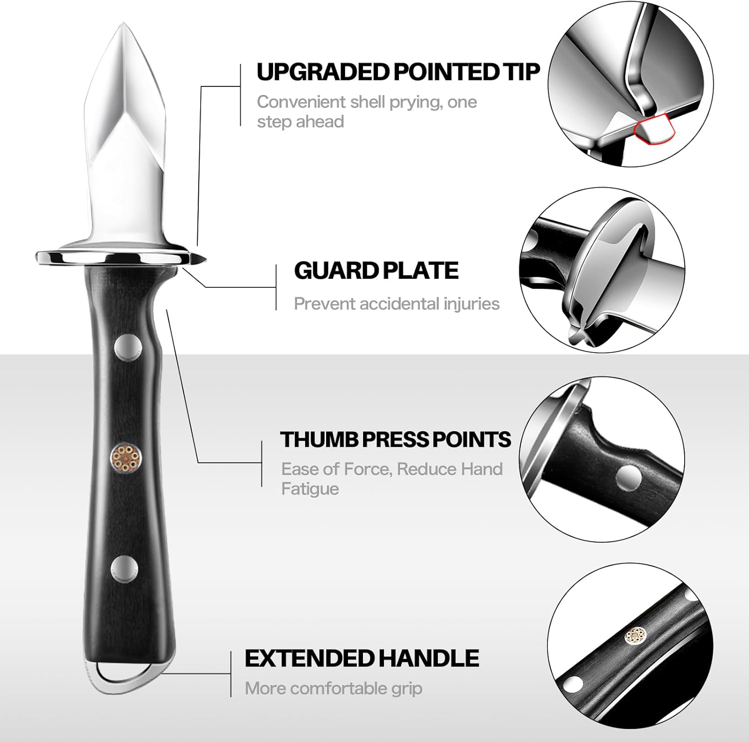 Oyster Shucking Knife+A9 Cut-Resistant Glove with Portable Case,Stainless Steel Oyster Knife and Oyster Shucking Gloves Kit,Heavy Duty Oyster Opener Tool, Oyster Shucker Tool for Chef