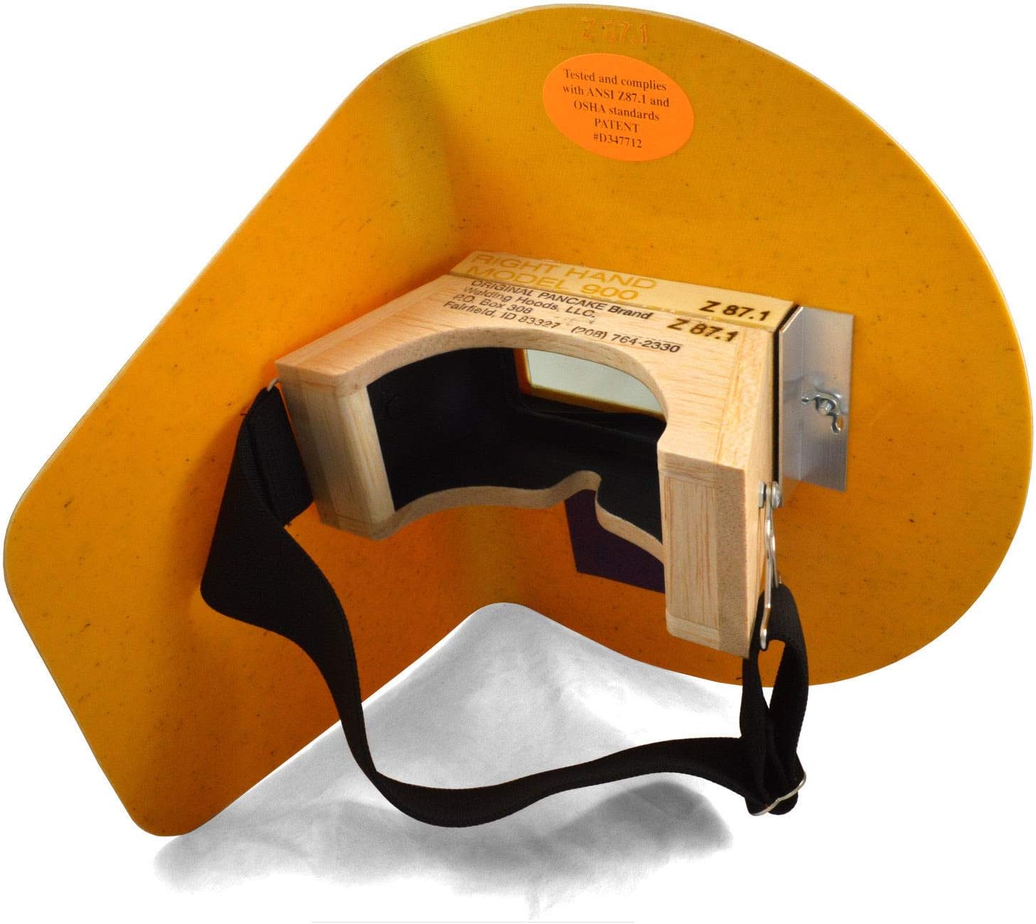 The Original Pancake Welding Hood Helmet w/Strap - Right Handed