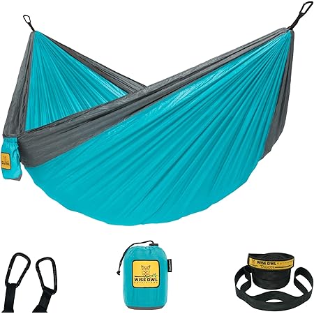 Amazon Com Eno Eagles Nest Outfitters Doublenest Lightweight Camping Hammock 1 To 2 Person Aqua Red Sports Outdoors