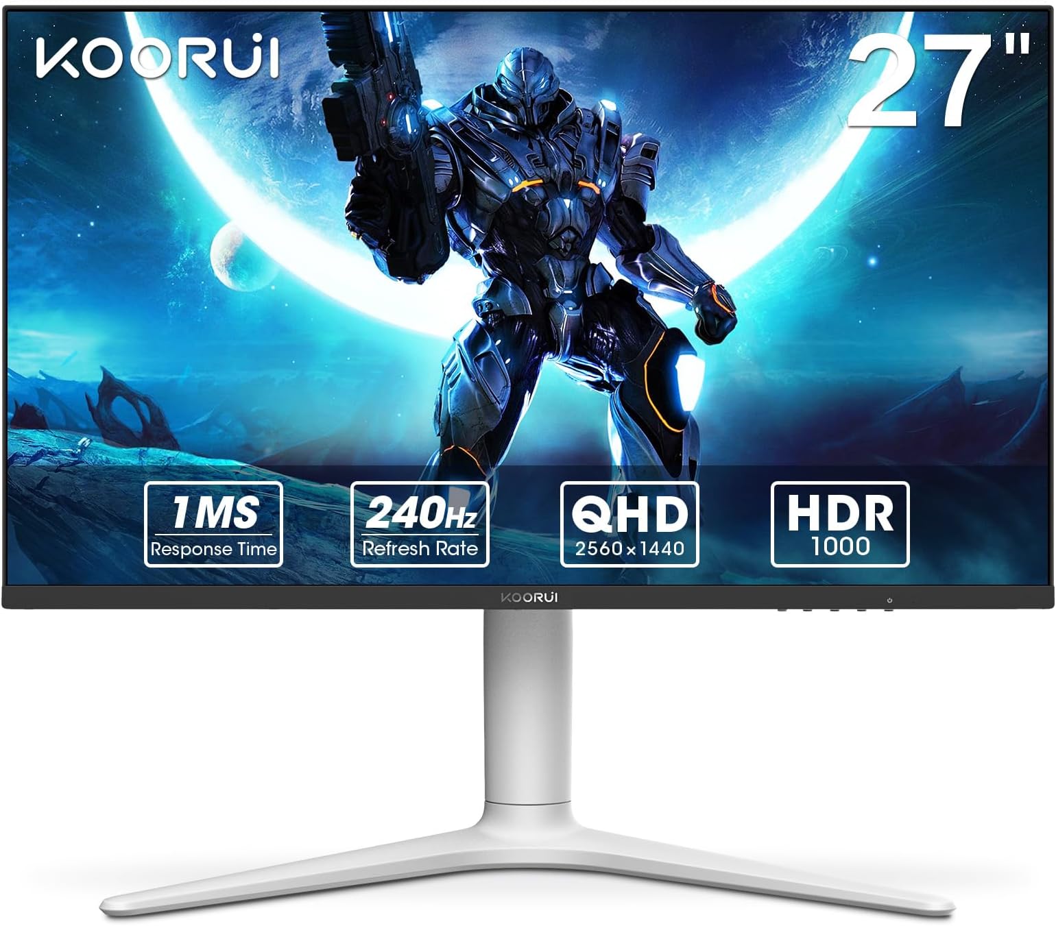 Gaming monitor 27 inches, PC screen QHD (2560 x 1440 p), 240Hz, VA Mini LED, 1 ms, Adaptive Sync, 2 x HDMI 2.0 & DPort 1.4, HDR 1000, DCI-P3 95%, VESA 75 x 75 mm, Eye Care, Height Adjustable