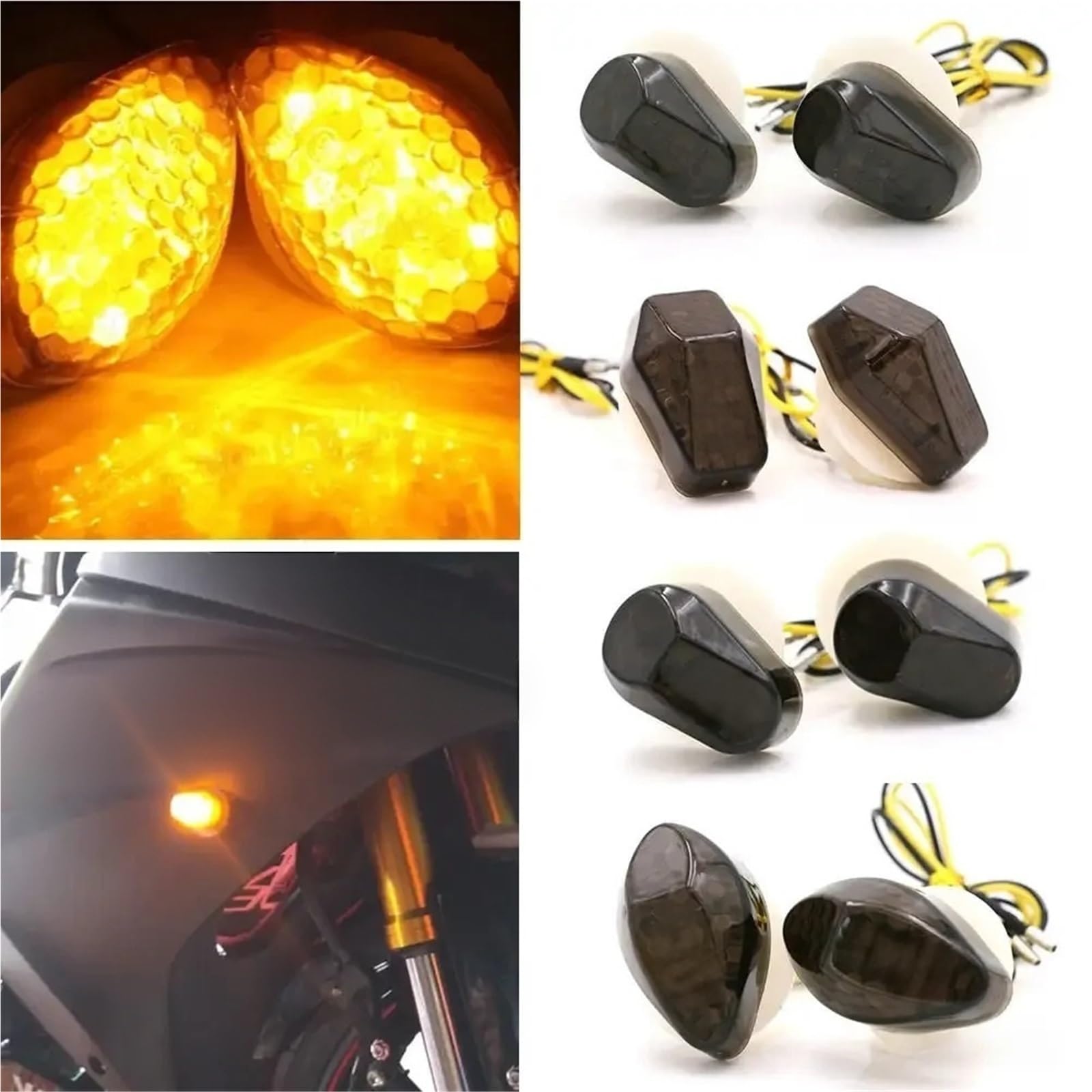 2 pezzi ambra 12V per indicatori direzione per LED per Suzuki, per Yamaha