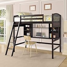 oak cabin bed with desk