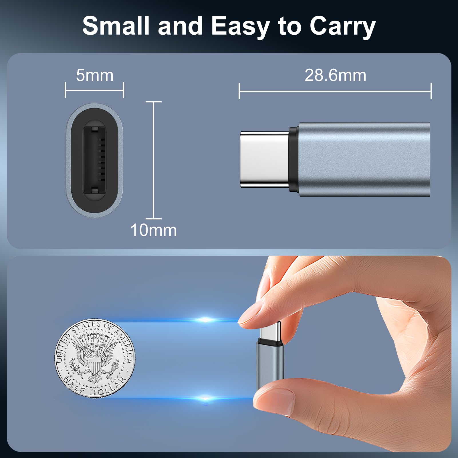 2 adattatori da Lightning a USB C per iPhone 16/16 Pro Max/16 Plus/15, tipo C a Lightning con ricarica rapida e trasferimento dati per Samsung Galaxy S25 Edge/S24, non per audio/cuffie/OTG