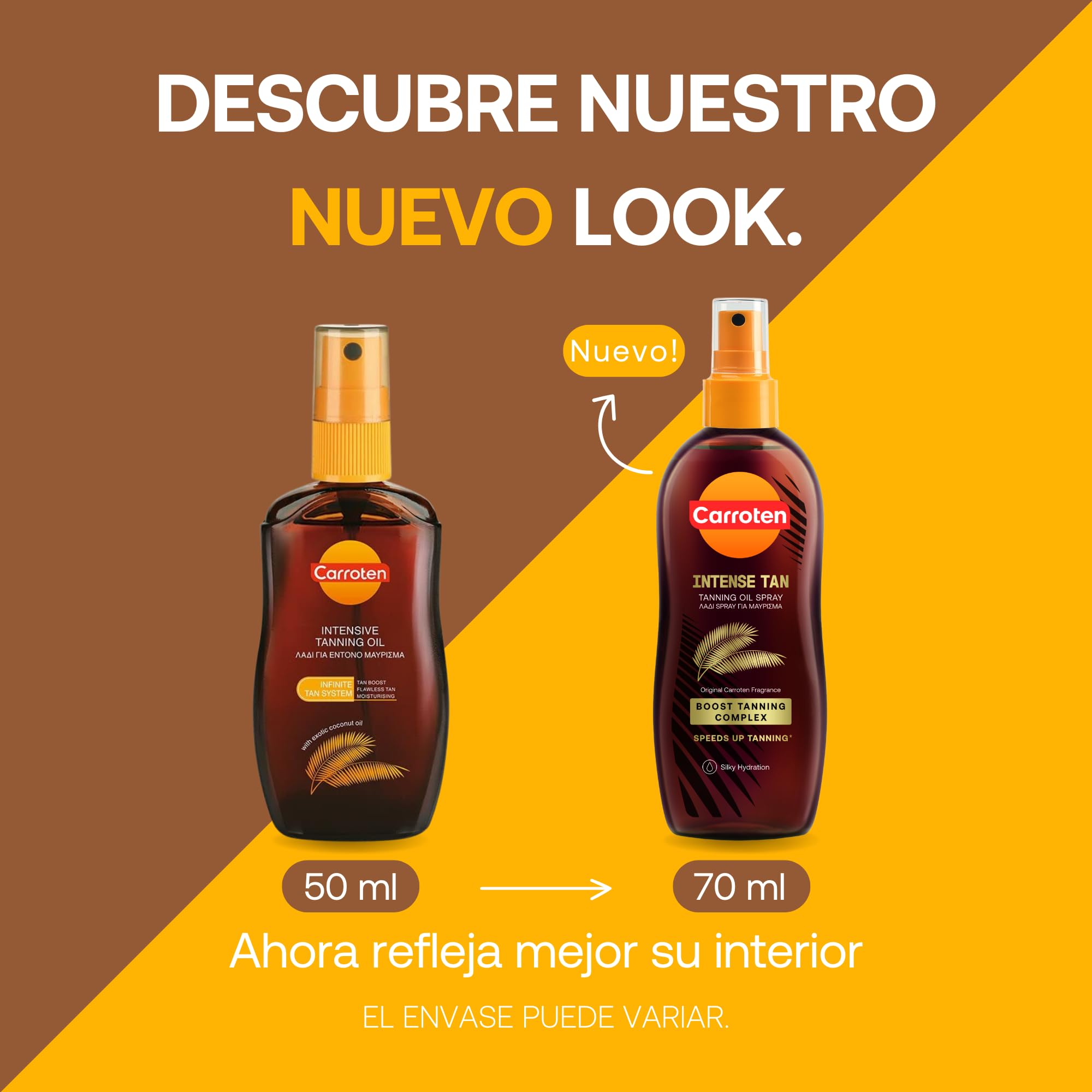 Carroten Aceite Bronceador Intensivo 70 ml Acelerador Bronceado con Aceites de Zanahoria y Coco Potenciador Bronceado Rápido e Intenso
