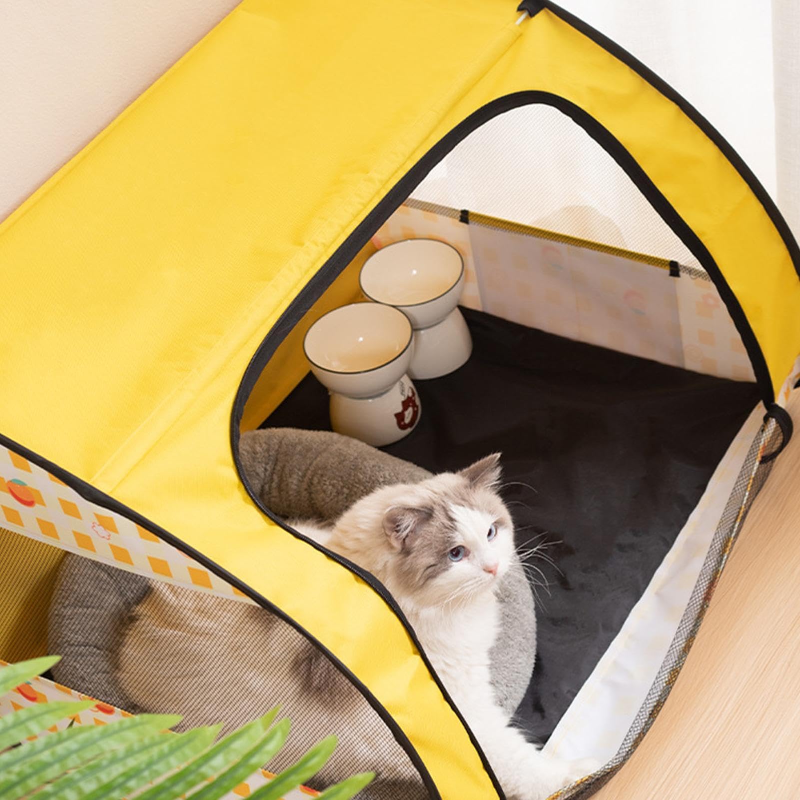 Tienda de campaña para perros – Corral plegable de tela Oxford antiarañazos para gatos | Caja de parto portátil multifuncional para gatos, casa anidada con malla transpirable para el hogar, criadero