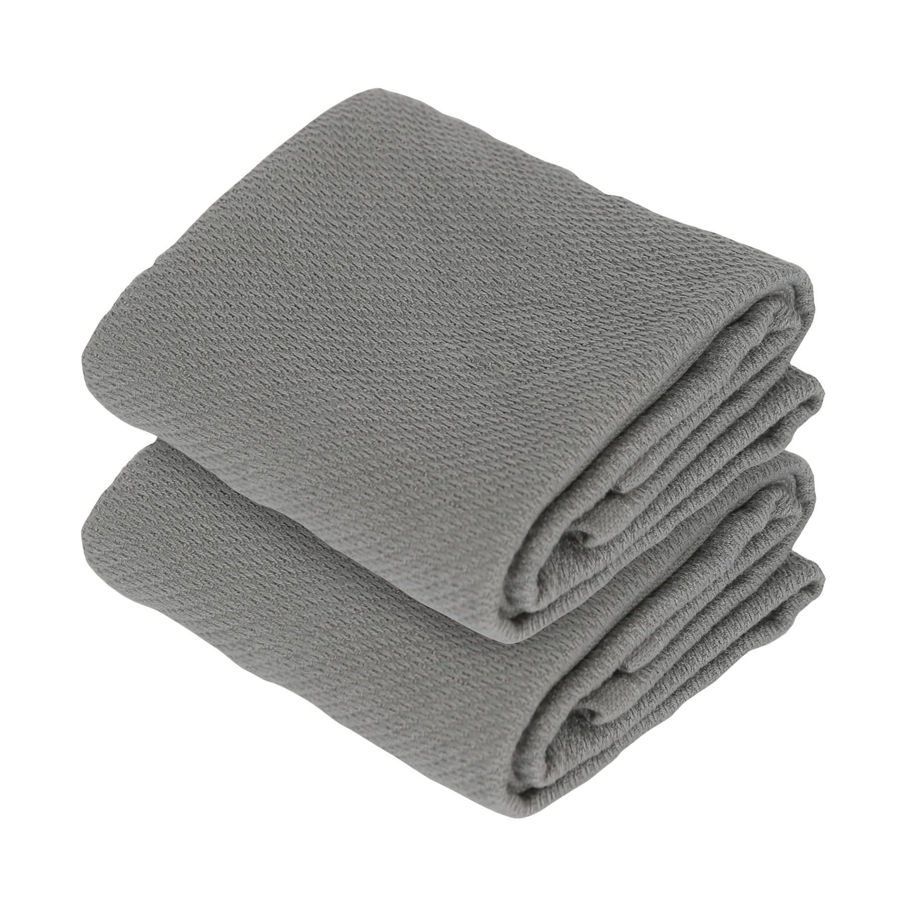 Nicola Spring Grey Deluxe 100% Cotton Tea Towel - 60Cm X 40Cm - / 2