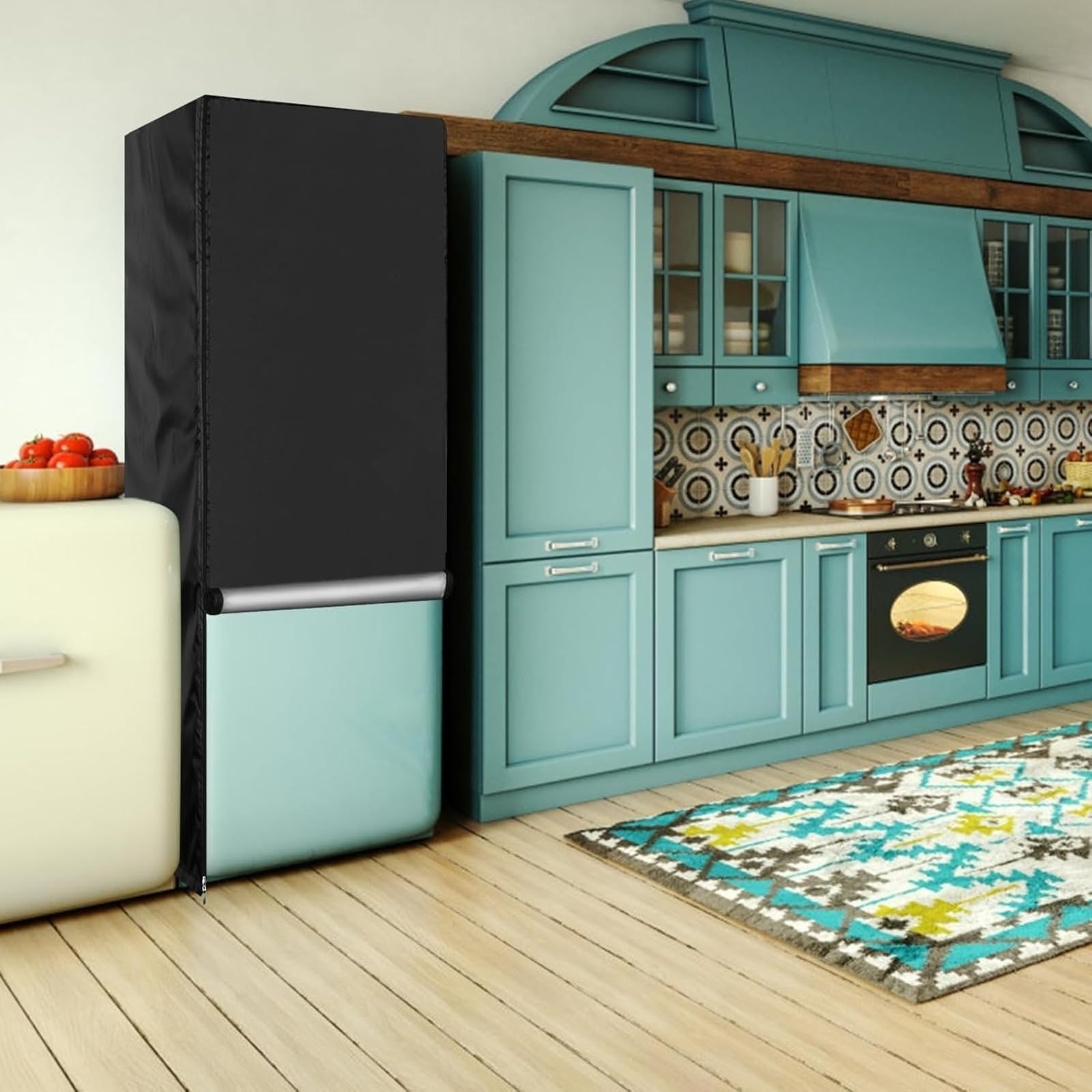 Funda Impermeable para Refrigerador y Congelador Vertical, Tela Oxford 420D - Protección para Refrigeradores de Bebidas y Congeladores Exteriores (Gris, 59 * 59 * 143cm)