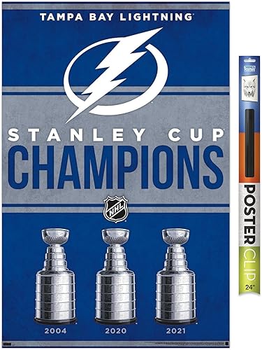 Trends International NHL Tampa Bay Lightning - Póster de pared de Champions 23, 22.37 x 34.00 pulgadas, paquete de póster y clip prémium