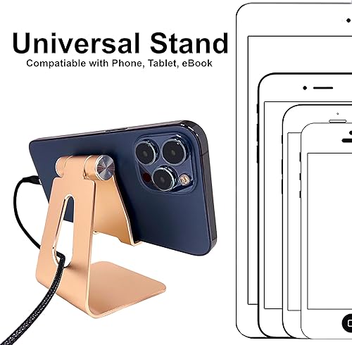 Miniatura 2 de Soporte para tablet para teléfono celular, ajustable, multiángulo, de aluminio, antideslizante, soporte para estación de carga, plegable, portátil,