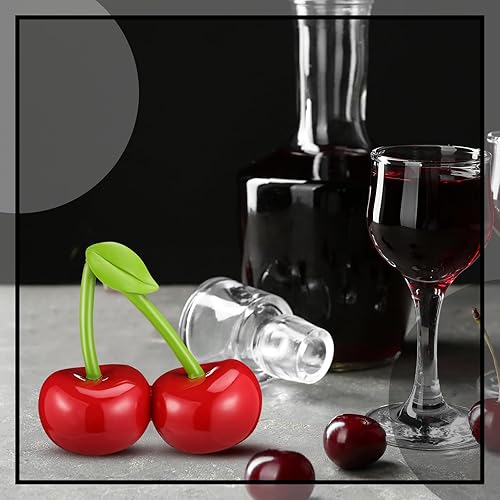 Miniatura 4 de Cherry Decor - Figura de cerezo de resina con estado de fruta, centro de mesa de cereza roja, decoración estética de habitación para decoración de