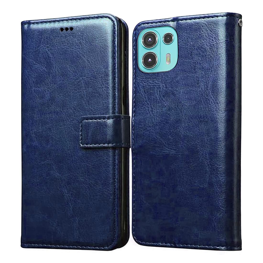 Casotec Flip Cover for Motorola Edge 20 Fusion | Premium Leather Finish | Inbuilt Pockets & Stand | Flip Case for Motorola Edge 20 Fusion (Blue) (B09W5WJVX4) Amazon Price History, Amazon Price Tracker