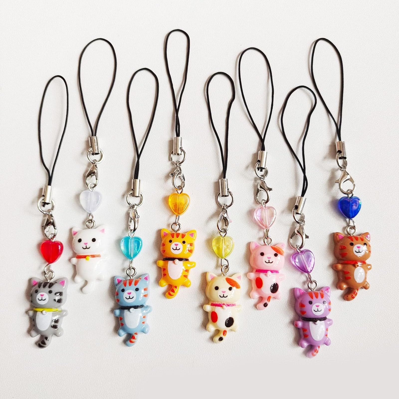 EIR 5 Pcs Pendentifs Chat Mignon - Breloques Téléphone Et Porte-Clés Ornements