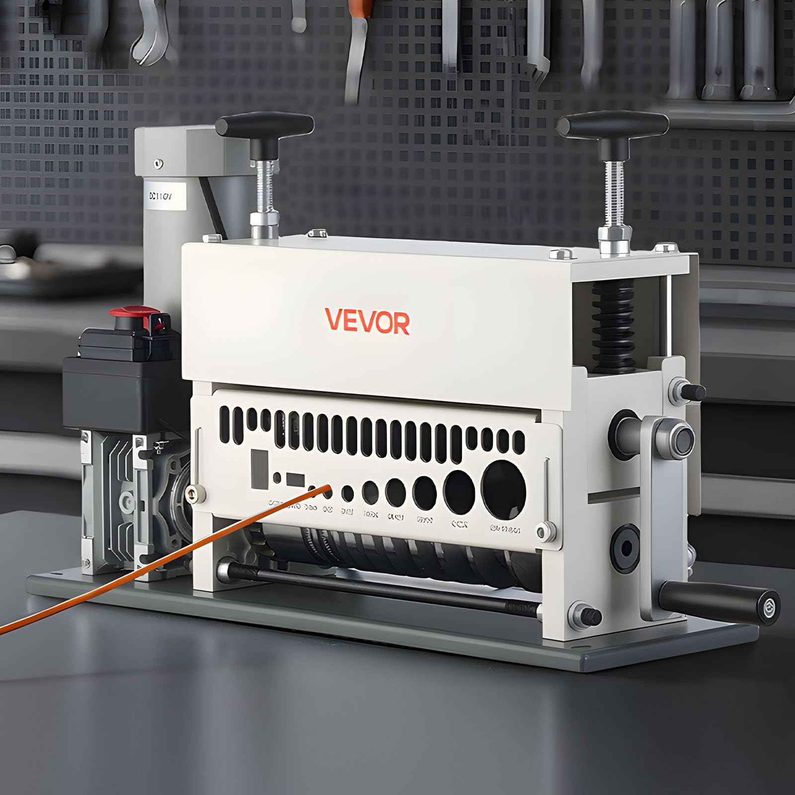 VEVOR Macchina Spellacavi Elettrica 370 W Diametro Fili tra 1,5-40 mm, Utensile Spellafili per Cavi in Rame a 11 Canali, Pulsante di Arresto, Macchina Spellacavi per Rottami di Rame