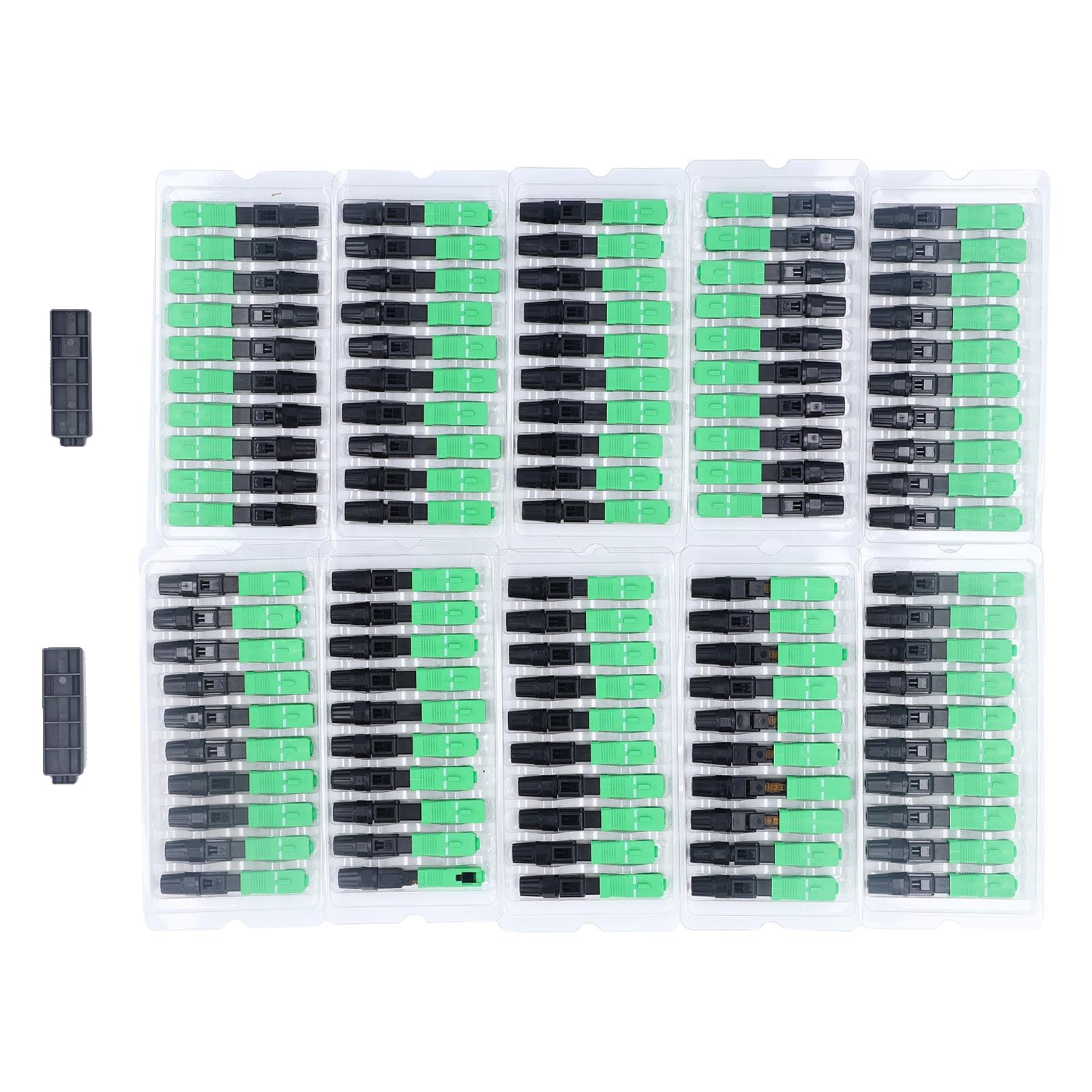 SEAFRONT Adaptateur Fibre Optique SC UPC ABS - 100pcs Réutilisable Connecteur Rapide