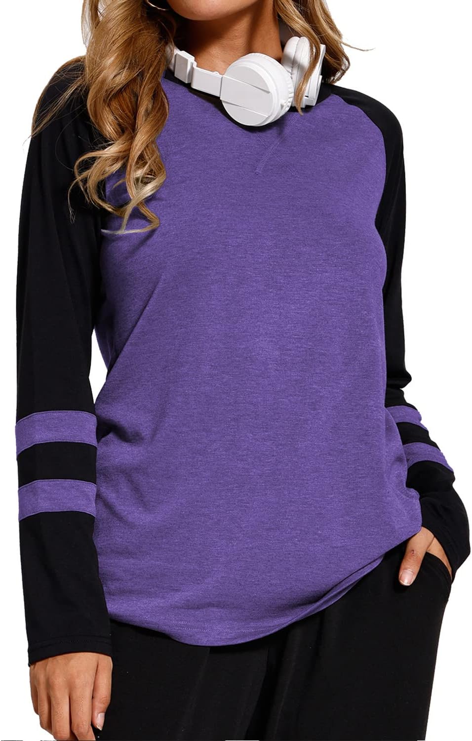 Womens Tops Long Sleeve Shirts for Women Casual Loose Tees Classic Tshirts Fall Clothes - Image 4