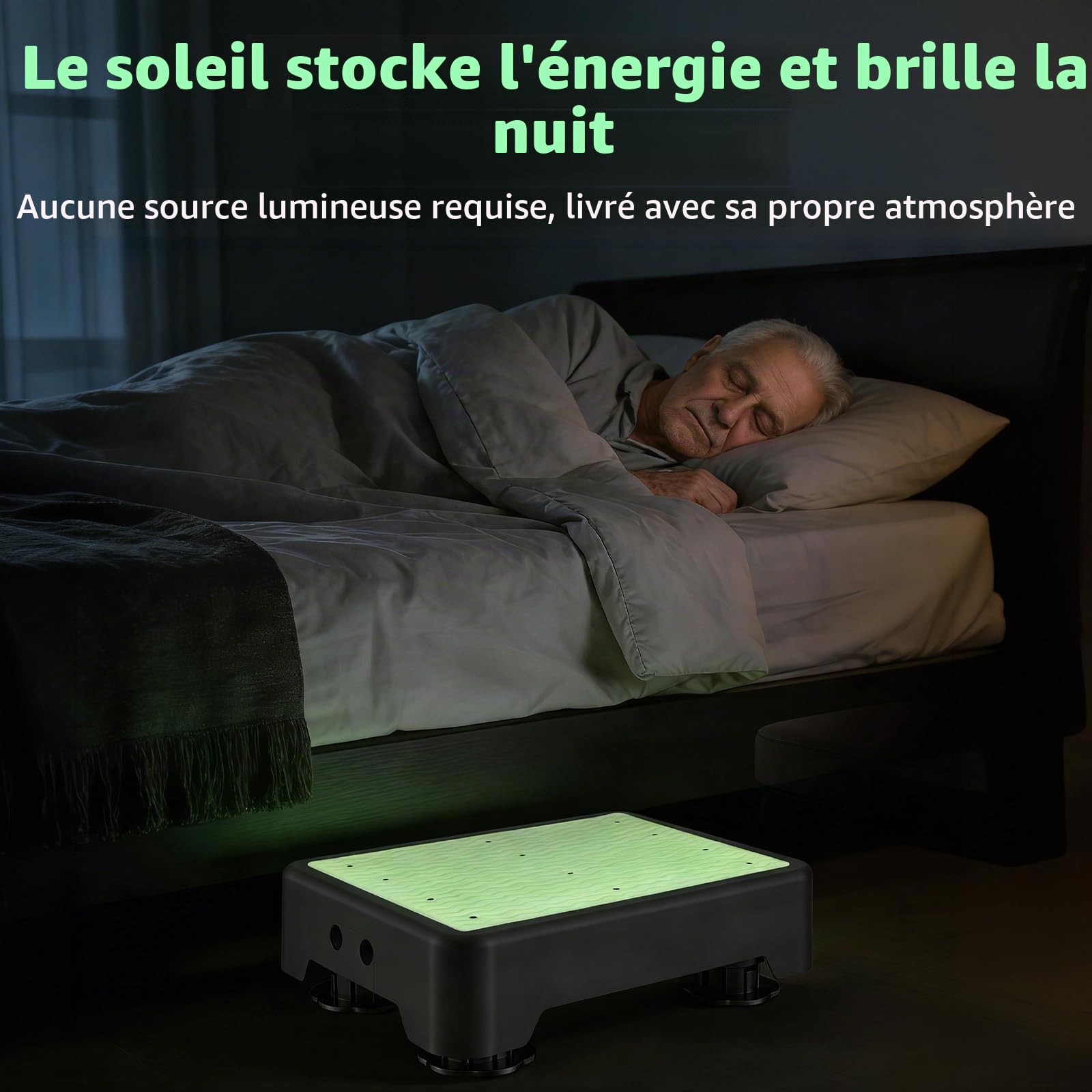 Marchepied réglable, réglable en hauteur, antidérapant et phosphorescent, 3 niveaux (max. 200 kg), idéal pour la douche, la voiture et comme aide à la montée, pour les personnes âgées et les enfants