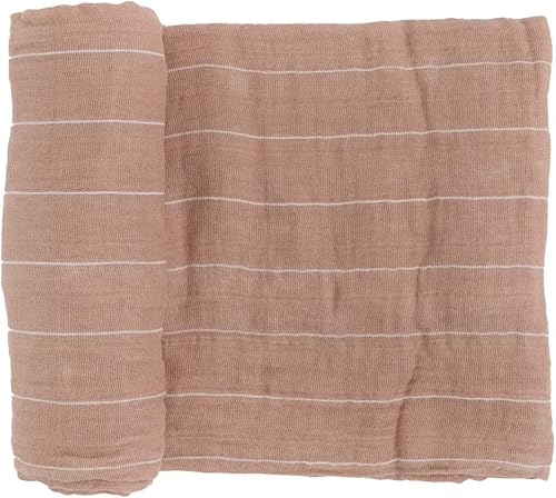 Little Unicorn Manta de muselina de algodón a rayas malva  Individual  100% algodón  Super suave  Recién nacidos y bebés  Grande 47 x 47 pulgadas