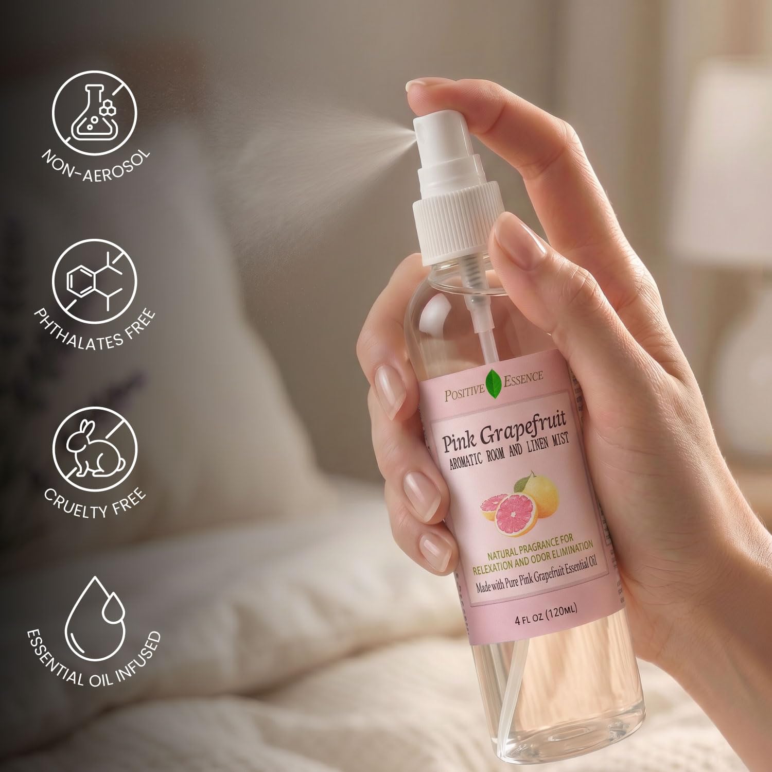 Pink Grapefruit Room Spray & Linen Spray, Citrus Home Fragrance, 4.06 fl oz view 2