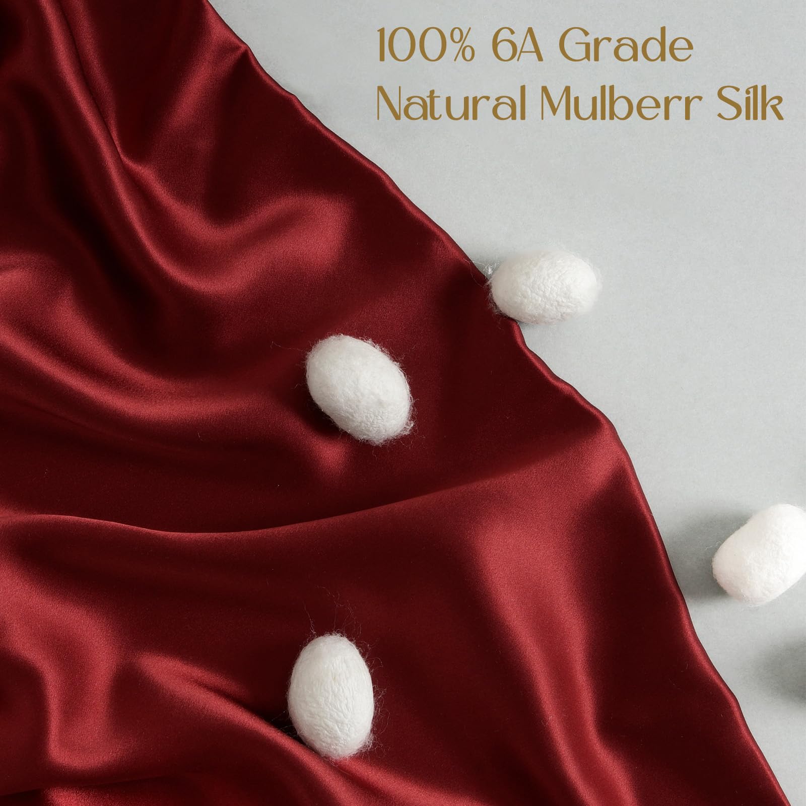 Photo 1 of ZIMASILK 100% Pure Mulberry Silk Pillowcase for Hair and Skin Health,Soft and Smooth,Both Sides Premium Grade 6A Silk,600 Thread Count,with Hidden Zipper,1pc (King 20''x36'',Burgundy)
