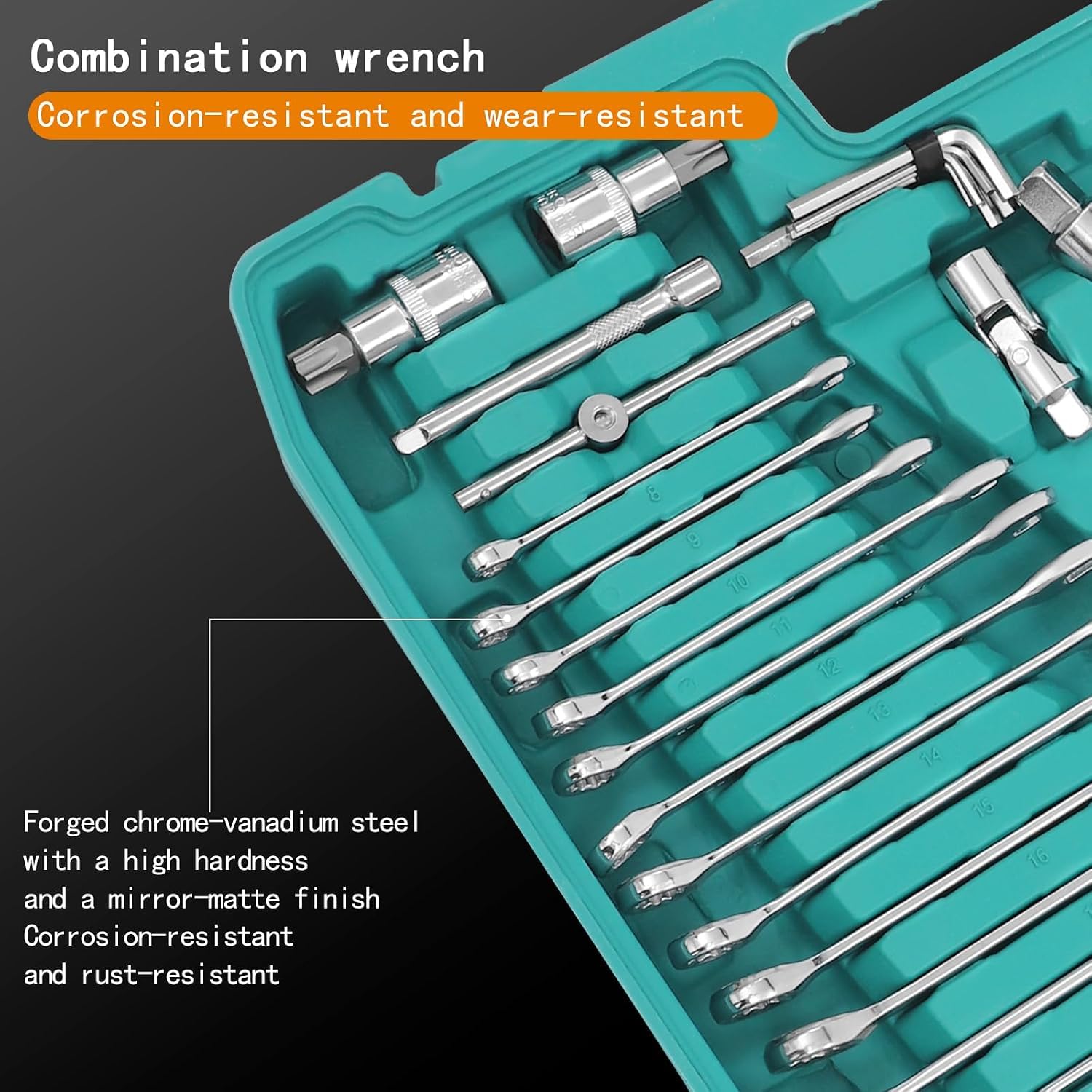 Set di Chiavi a Bussola da 216 Pezzi con Chiave a cricchetto, Giunto Universale, prolunghe e Kit di Utensili di precisione a 24 Denti.